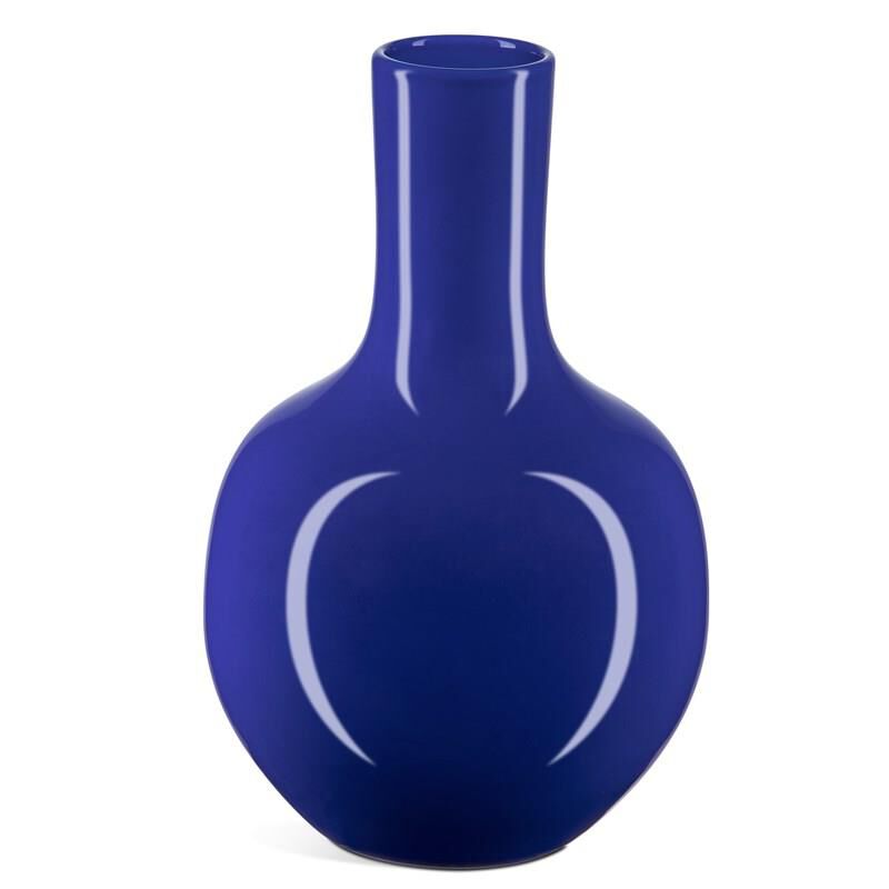Currey and Company Ocean Blue Long Neck Vase Vase-Urn Long Neck - 1200-0704 - Modern Contemporary