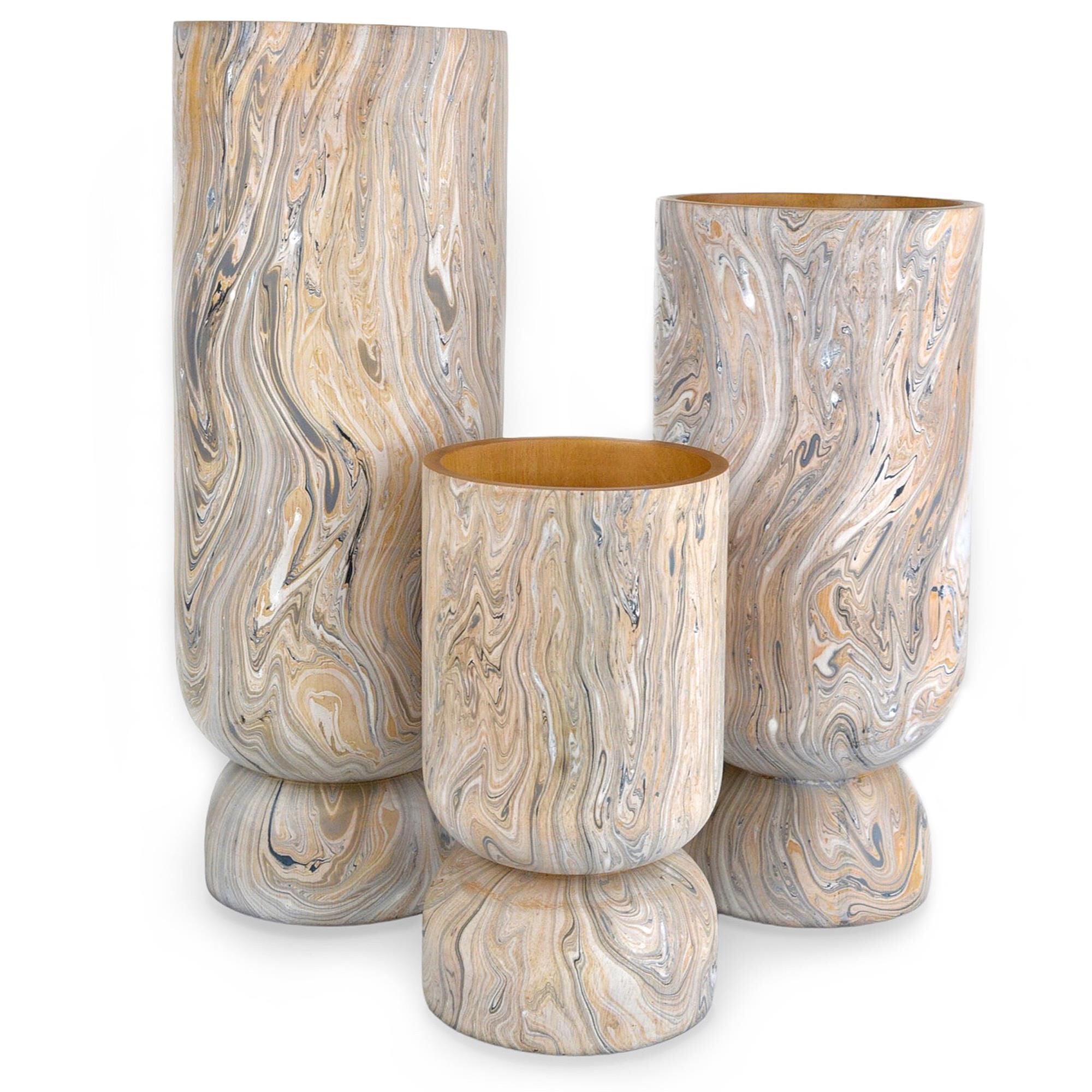 Currey and Company London Sky Vase Set of 3 Vase-Urn London Sky - 1200-0739 - Transitional