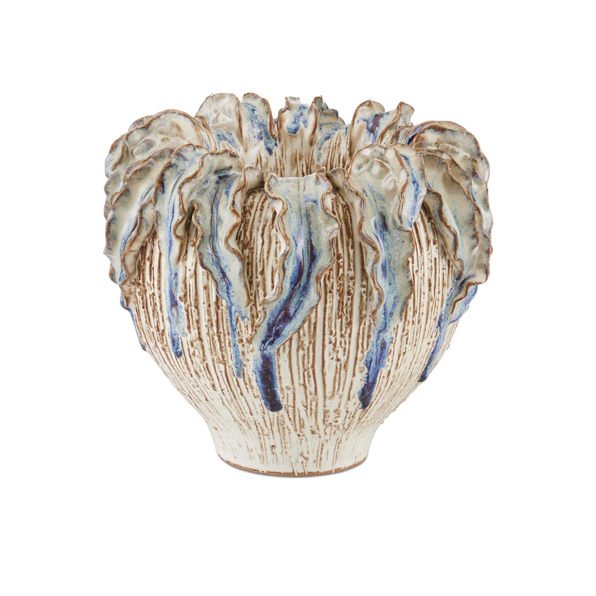 Currey and Company Tropical Crown Medium 8 Inch Vase-Urn Tropical Crown Medium - 1200-0963 - Modern Contemporary