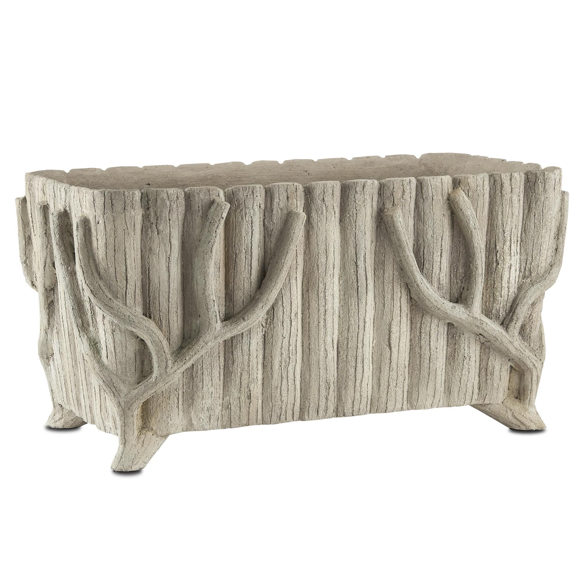 Currey and Company Faux Bois Planter Faux Bois - 2200-0022 - Transitional
