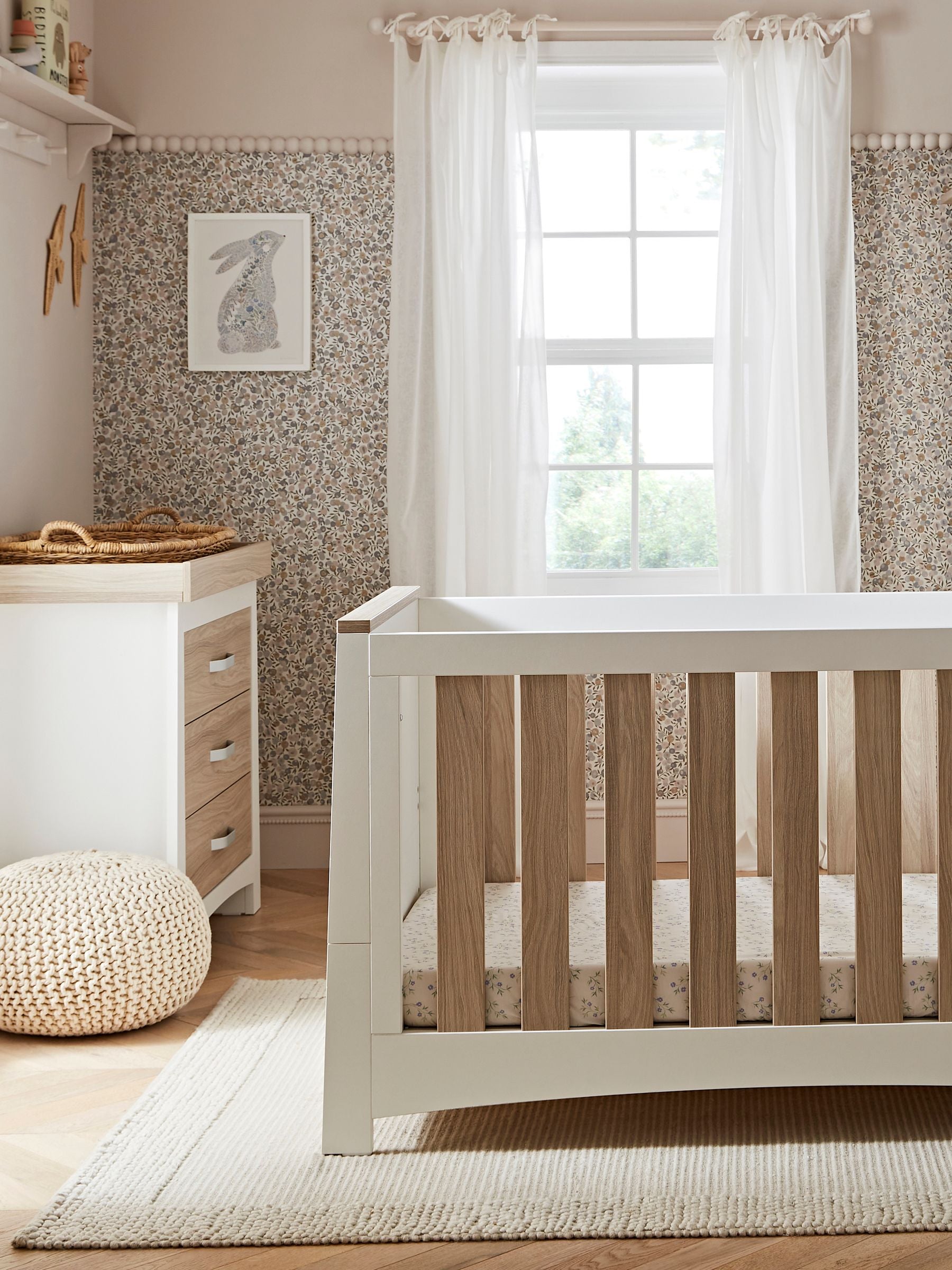 Cuddleco White and Ash Ada 2 Piece Nursery Furniture Set ONE
