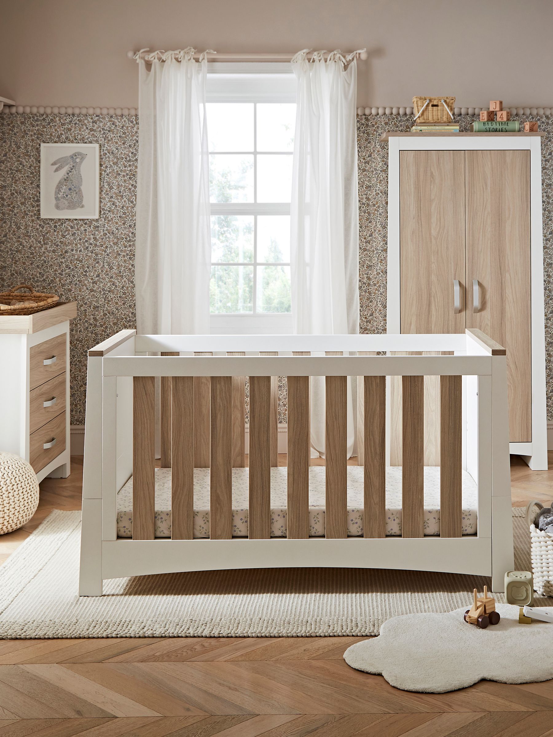 Cuddleco 3 Piece White and Ash Nursery Furniture Set ONE