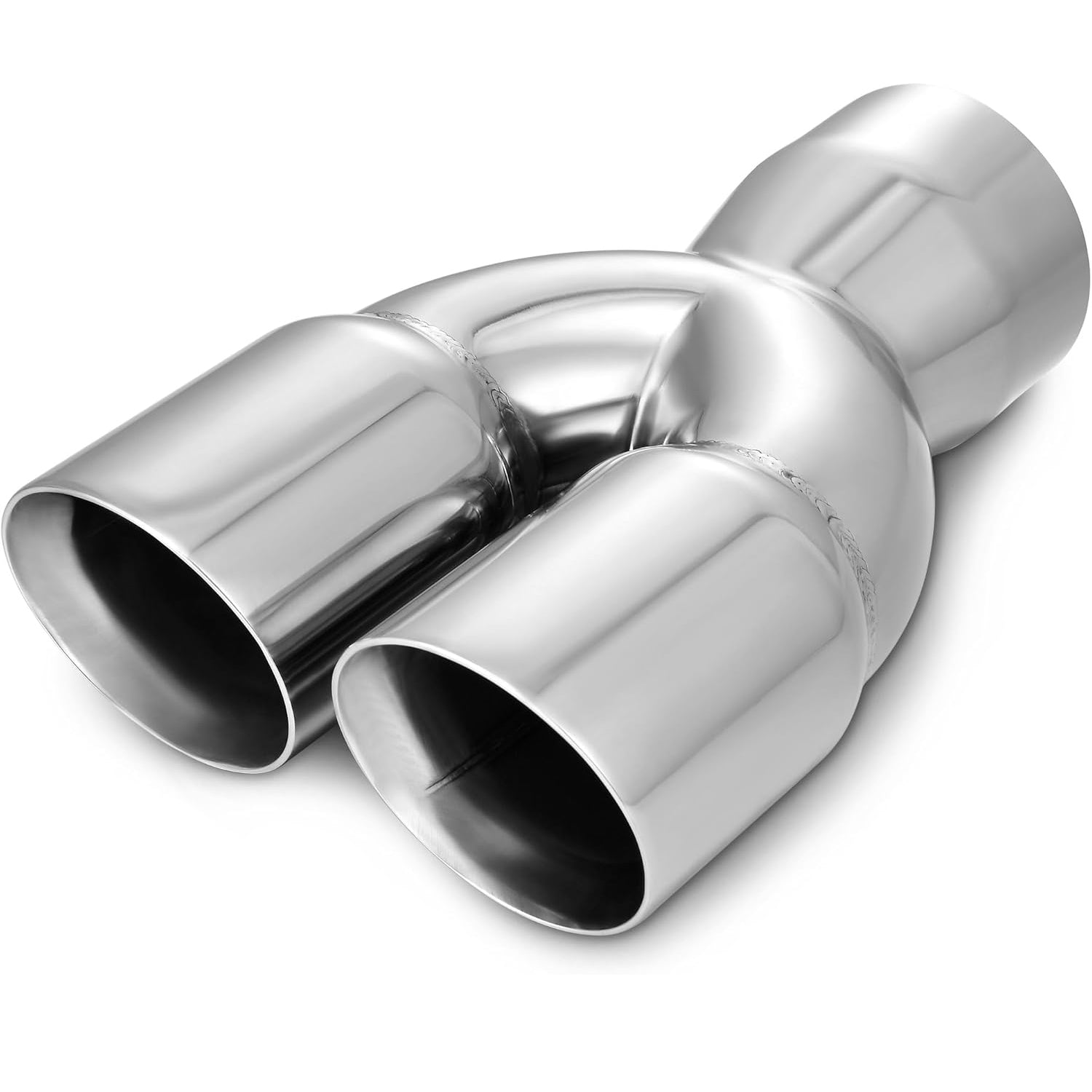 YITAMOTOR Stainless Steel Y Pipe 3" Inch ID Single to 3" Inch ID Dual Exhaust Y Pipe Exhaust, Overall Length 9", Universal, Weld-on, Polished