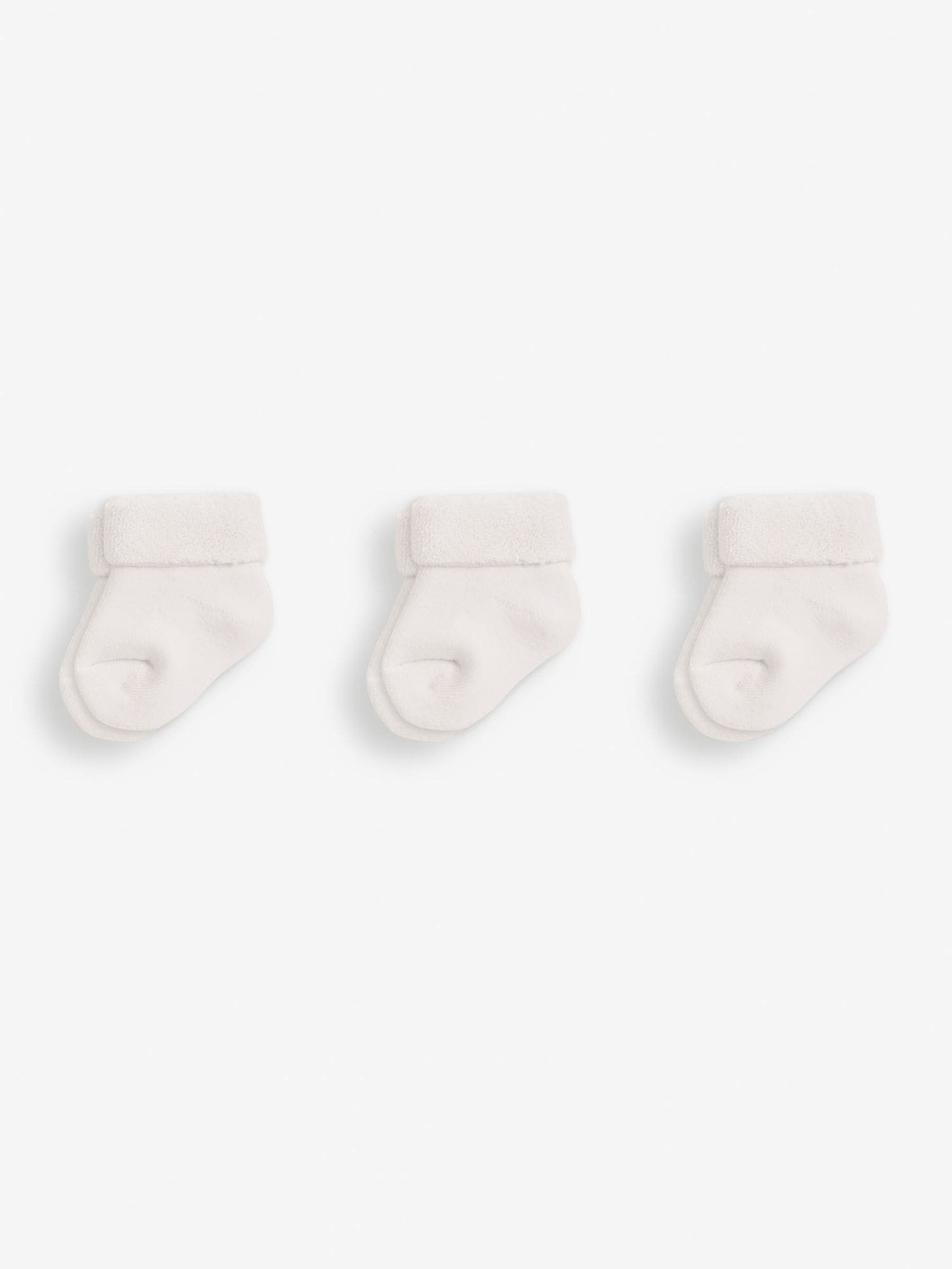 White 3-Pack Baby Socks 0-6 Mths