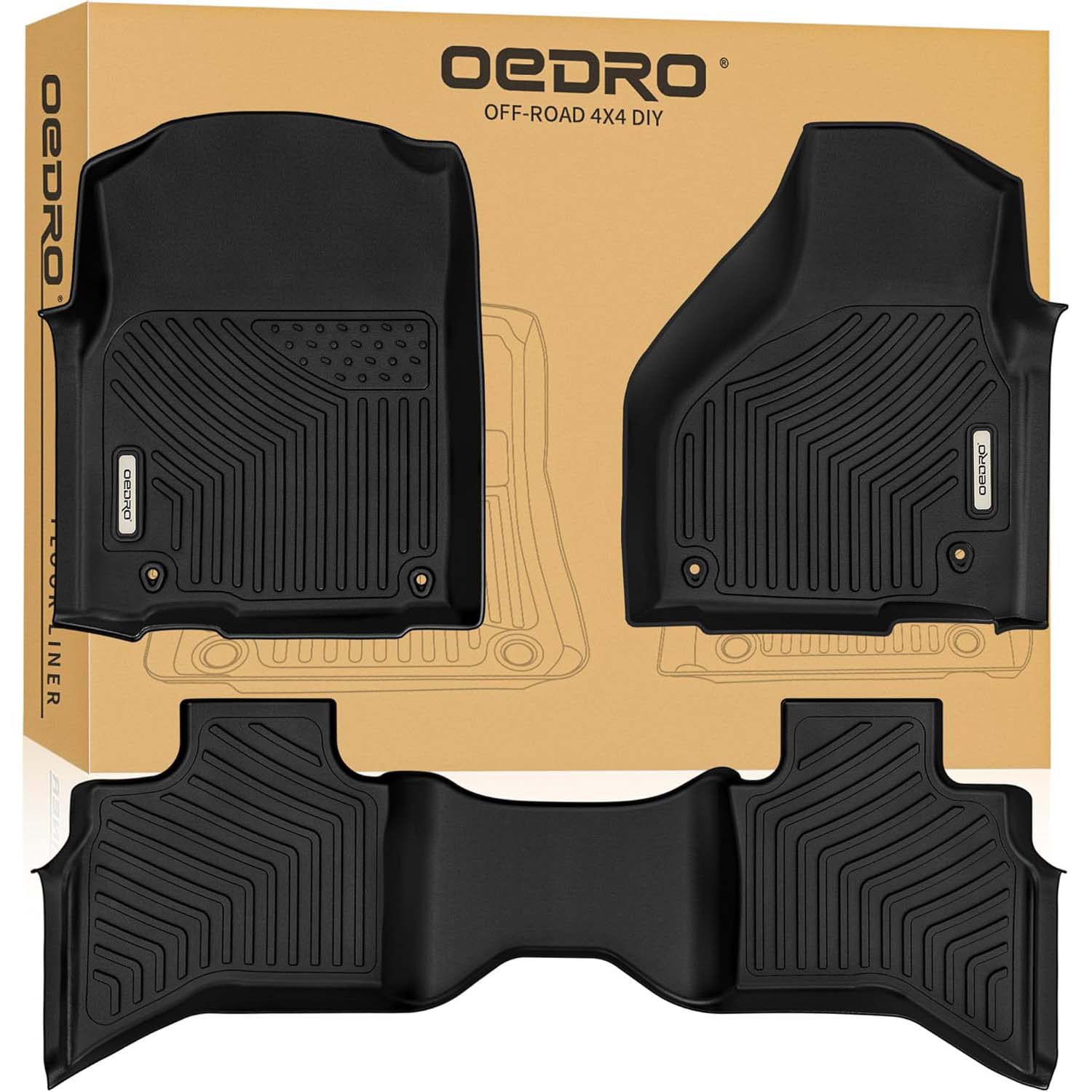 OEDRO Floor Mats for 2012-2018 Dodge Ram 1500 Quad Cab, 2019-2024 Dodge Ram 1500 Classic Quad Cab (NOT for New Body)