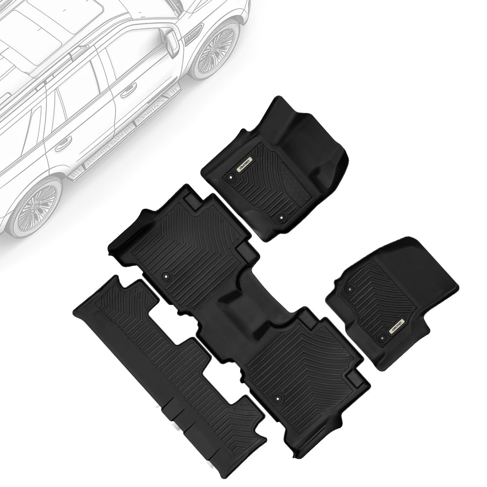 OEDRO Floor Mats for 2018-2025 Ford Expedition-Expedition Max with 2nd Row Bench Seat Full Set Liners