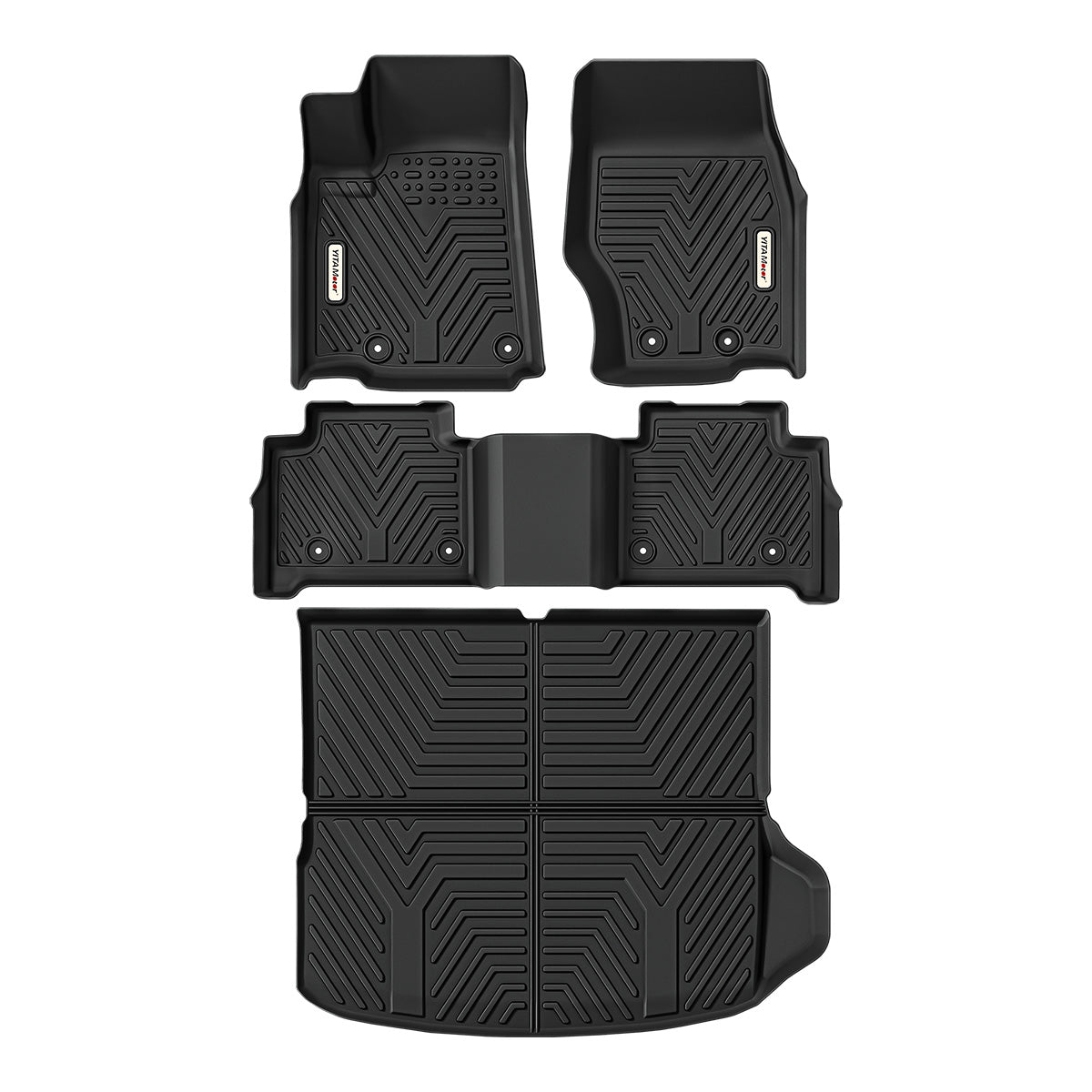 YITAMOTOR® Floor Mats & Cargo Liner for 2022-202 Jeep Grand Cherokee (NOT for WK or Grand Cherokee L), Custom Fit TPE All Weather 1st & 2nd Rows and T