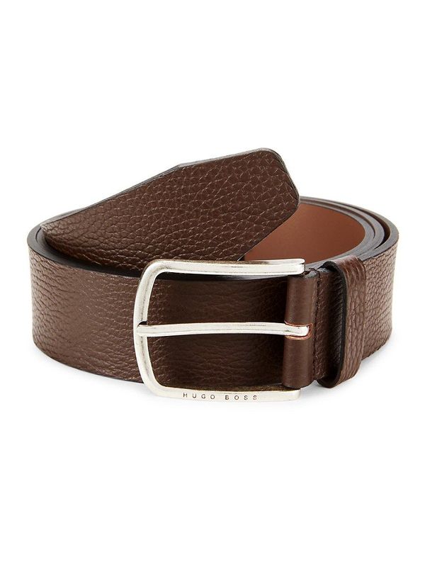 Men's Sander Grain Leather Belt - Dark Brown