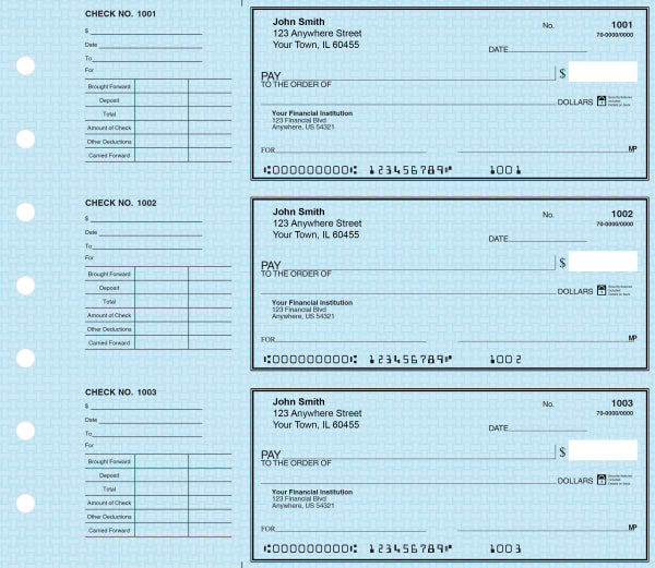 Blue Safety Deskset Personal Checks