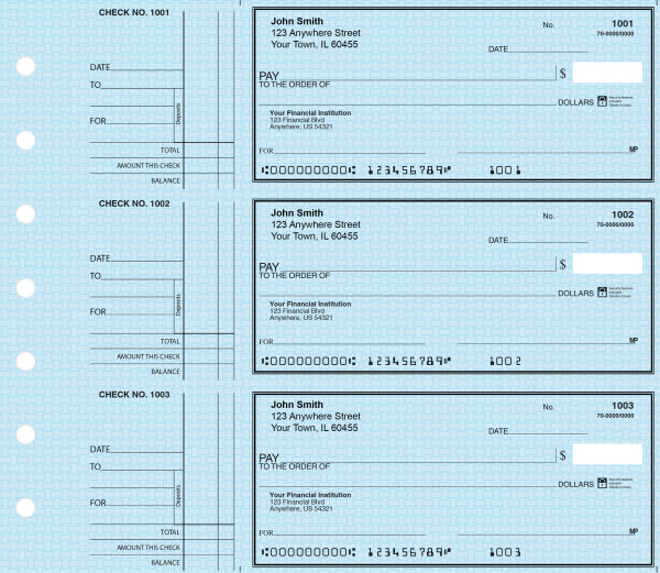 Blue Safety Deskset Personal Checks Style 2