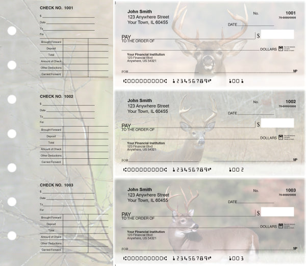 Big Horned Buck Designer Deskset Checks