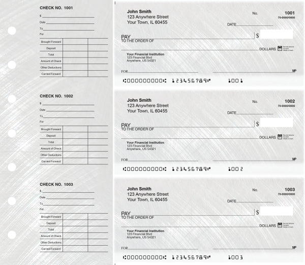 Brushed Metal Designer Deskset Checks