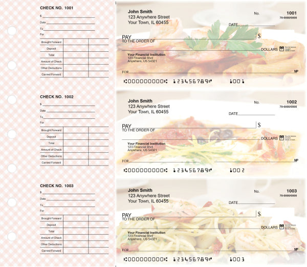 Italian Cuisine Designer Deskset Checks