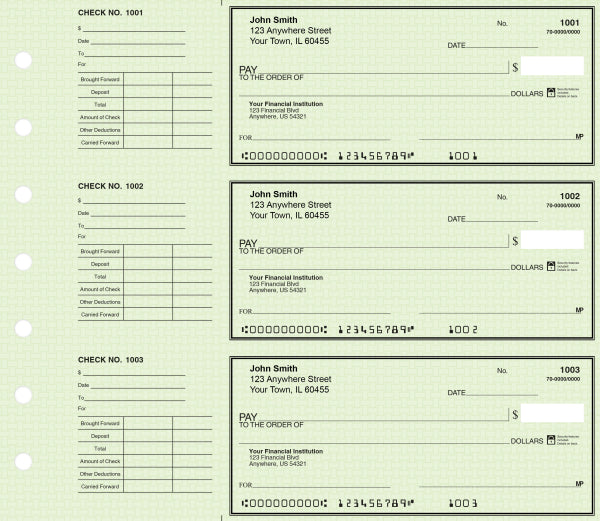 Green Safety Deskset Personal Checks