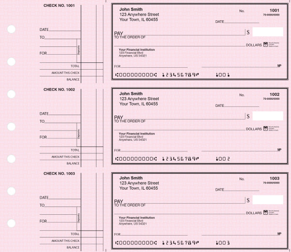 Pink Safety Deskset Personal Checks Style 2