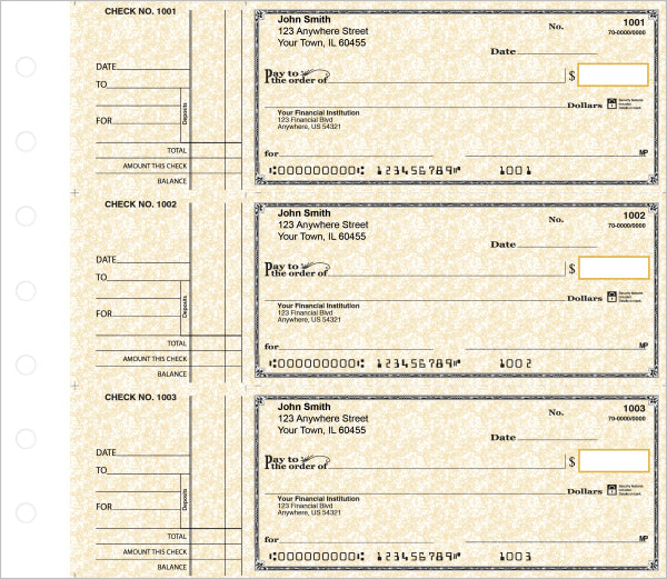 Parchment Deskset Personal Checks Style 2