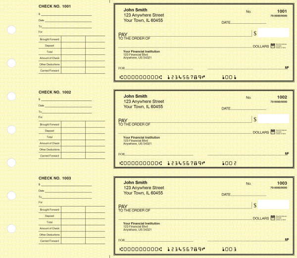 Yellow Safety Deskset Personal Checks