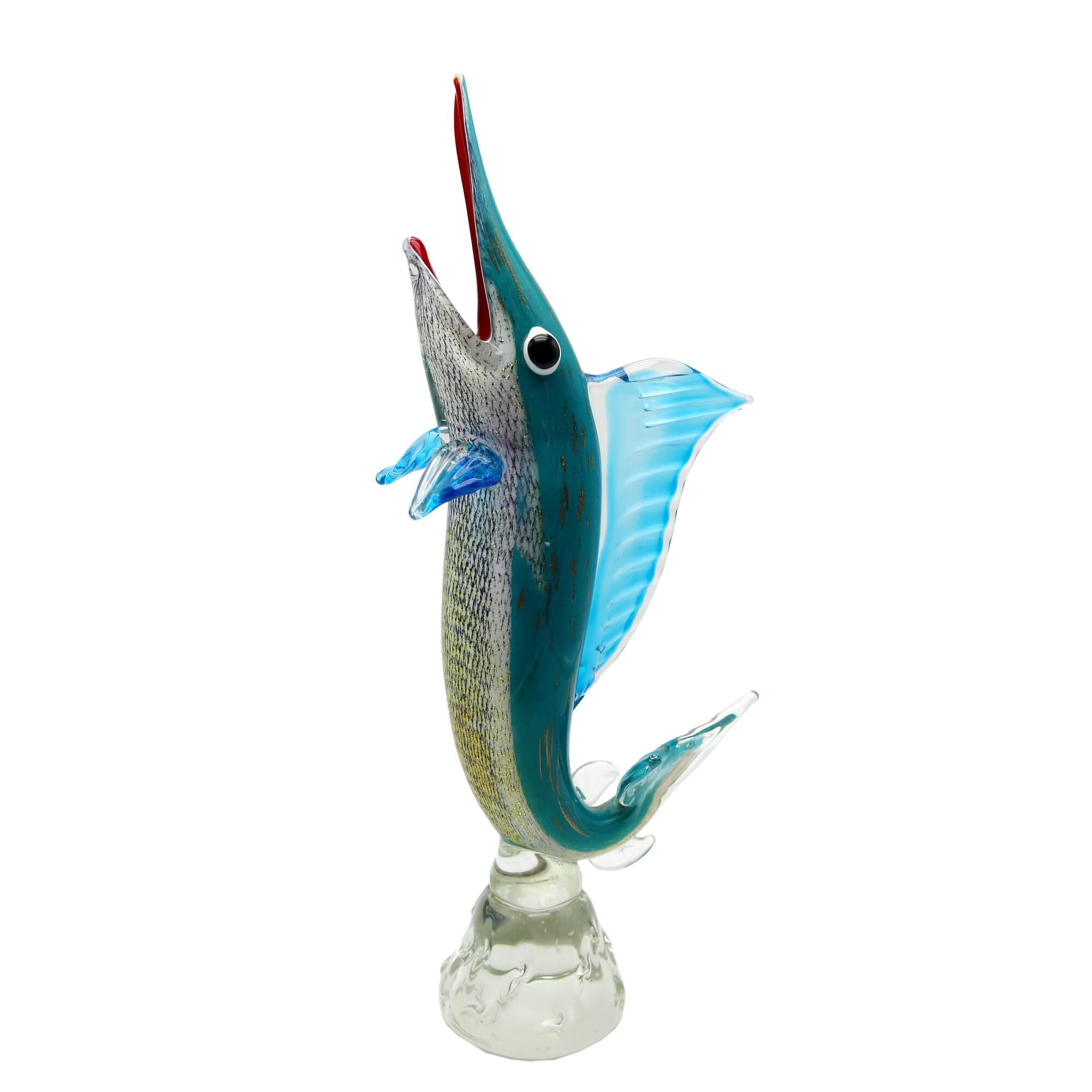 Dale Tiffany Marlin Handcrafted Art Glass Figurine Figurine Marlin - AS20220 - Whimsical