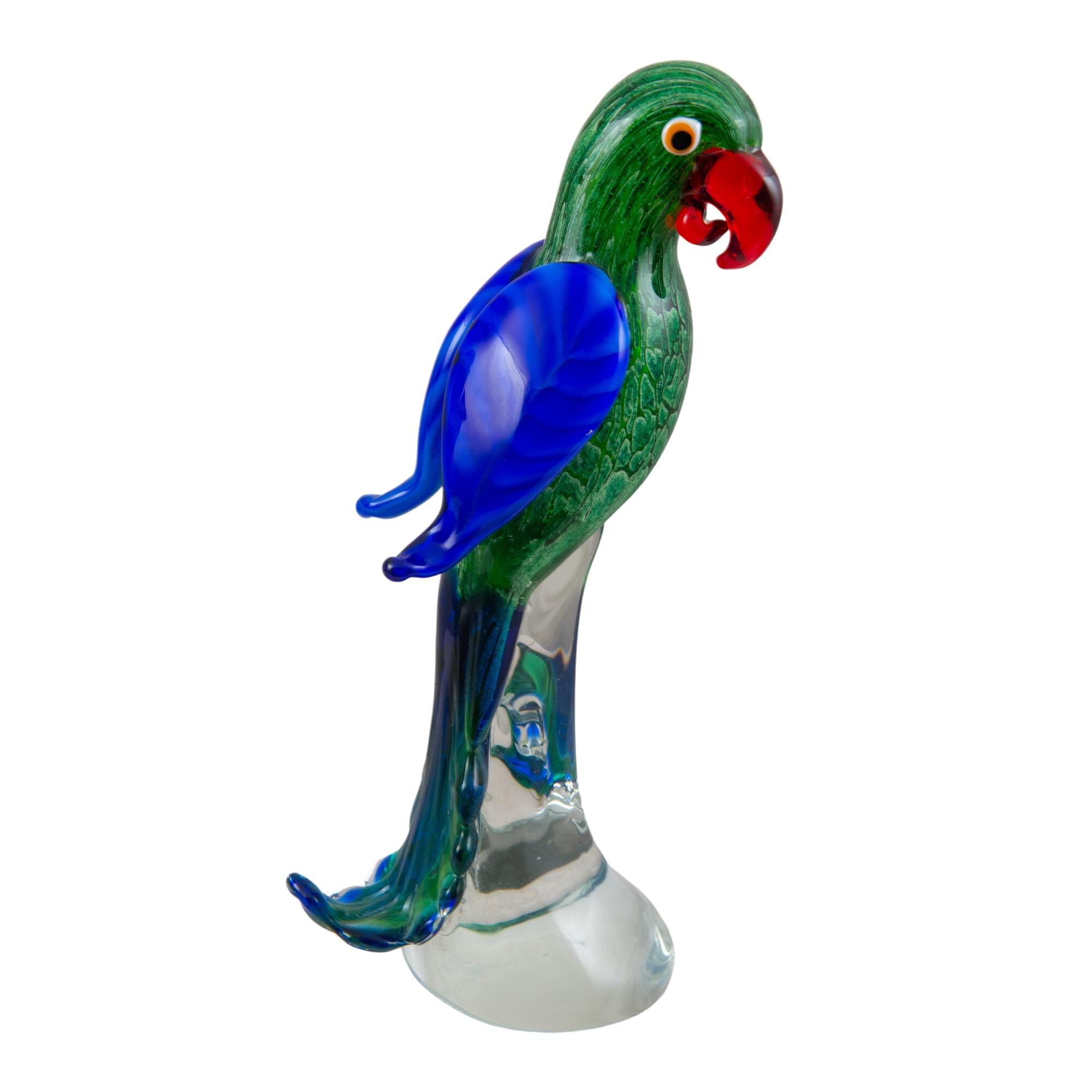 Dale Tiffany Zuma Parrot Handcrafted Art Glass Figurine Figurine Zuma Parrot - AS20332 - Whimsical
