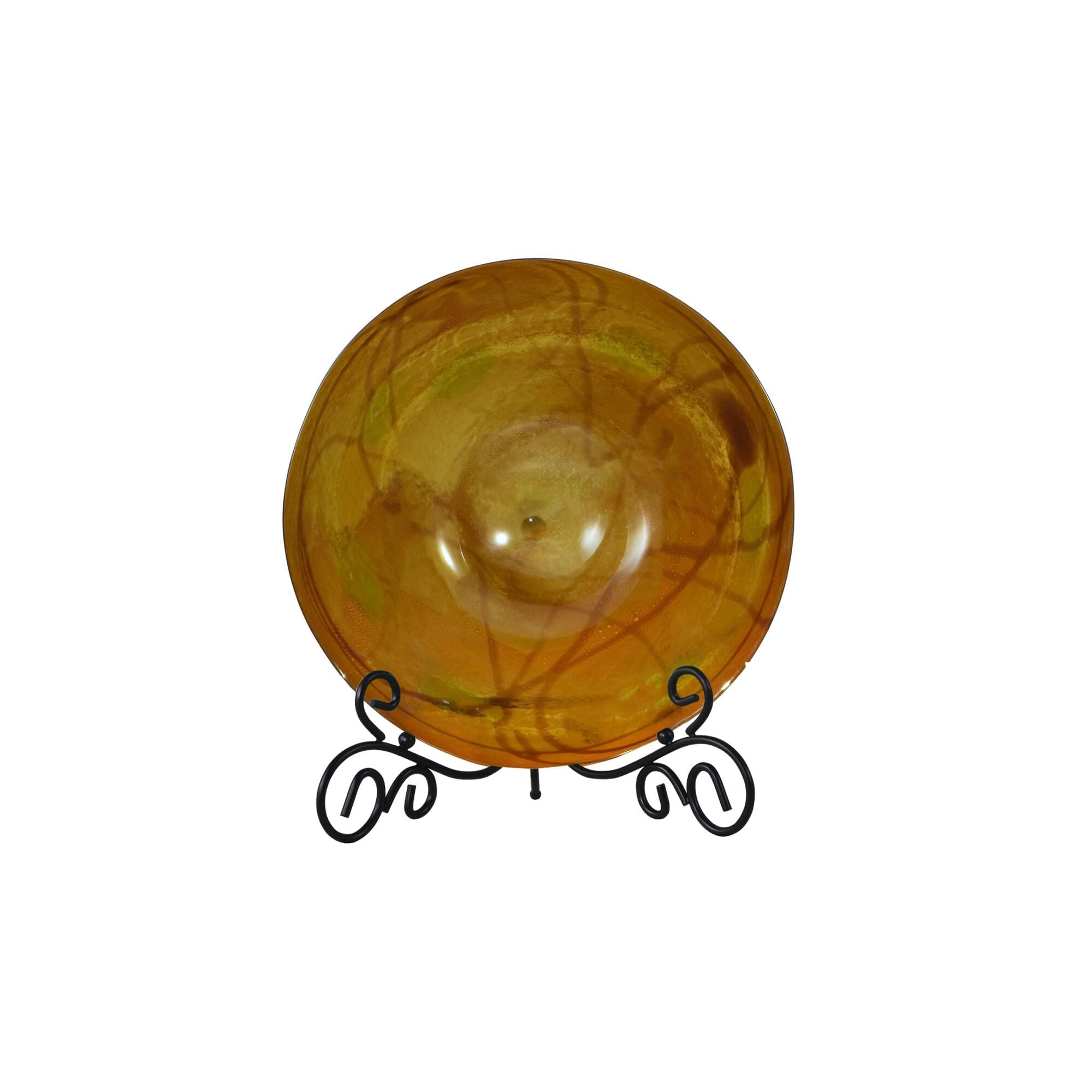 Dale Tiffany San Luis Hand Blown Art Glass Charger with Stand Decorative Plate San - PG80207C - Modern Contemporary