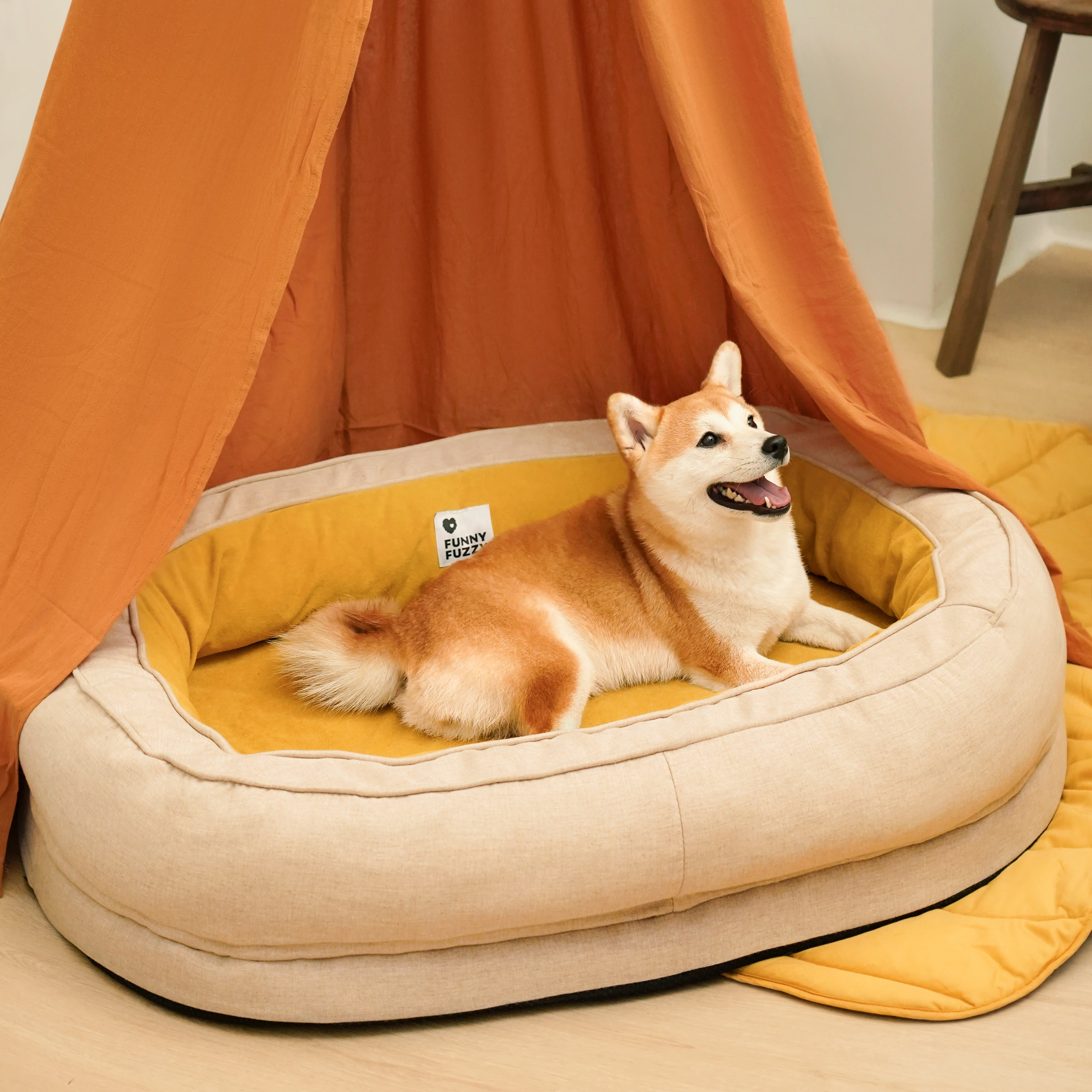 Dog Bed - Donut, Ginkgo Yellow - 2XL