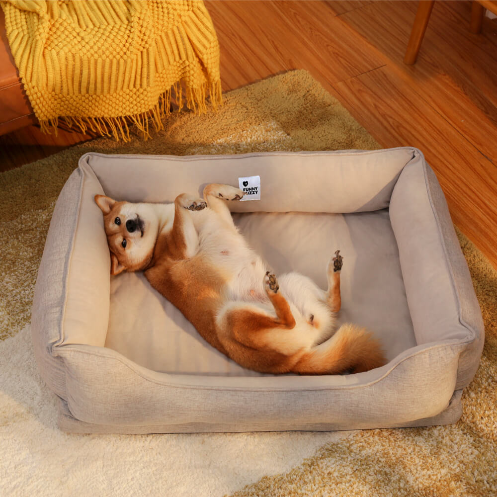 Square Bread Dog Bed, Grey - L