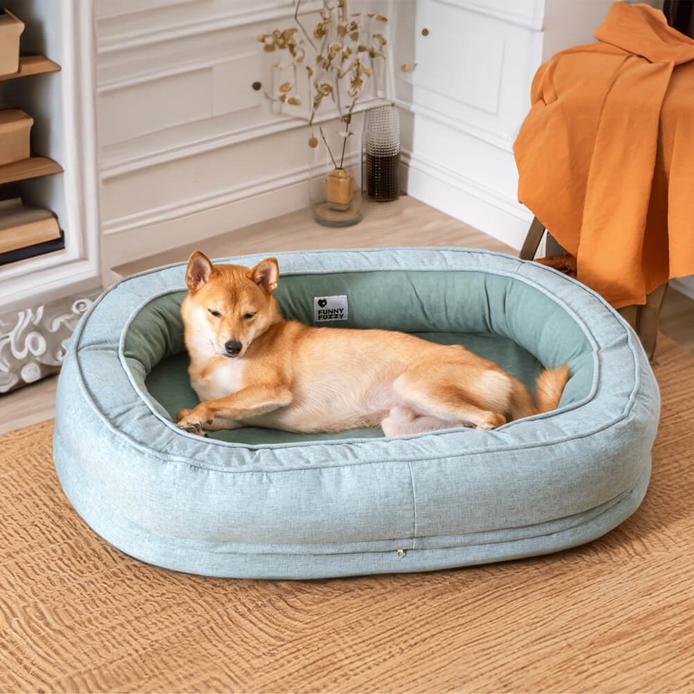 Donut Fluffy Orthopedic Dog Bed, Lake Green - L