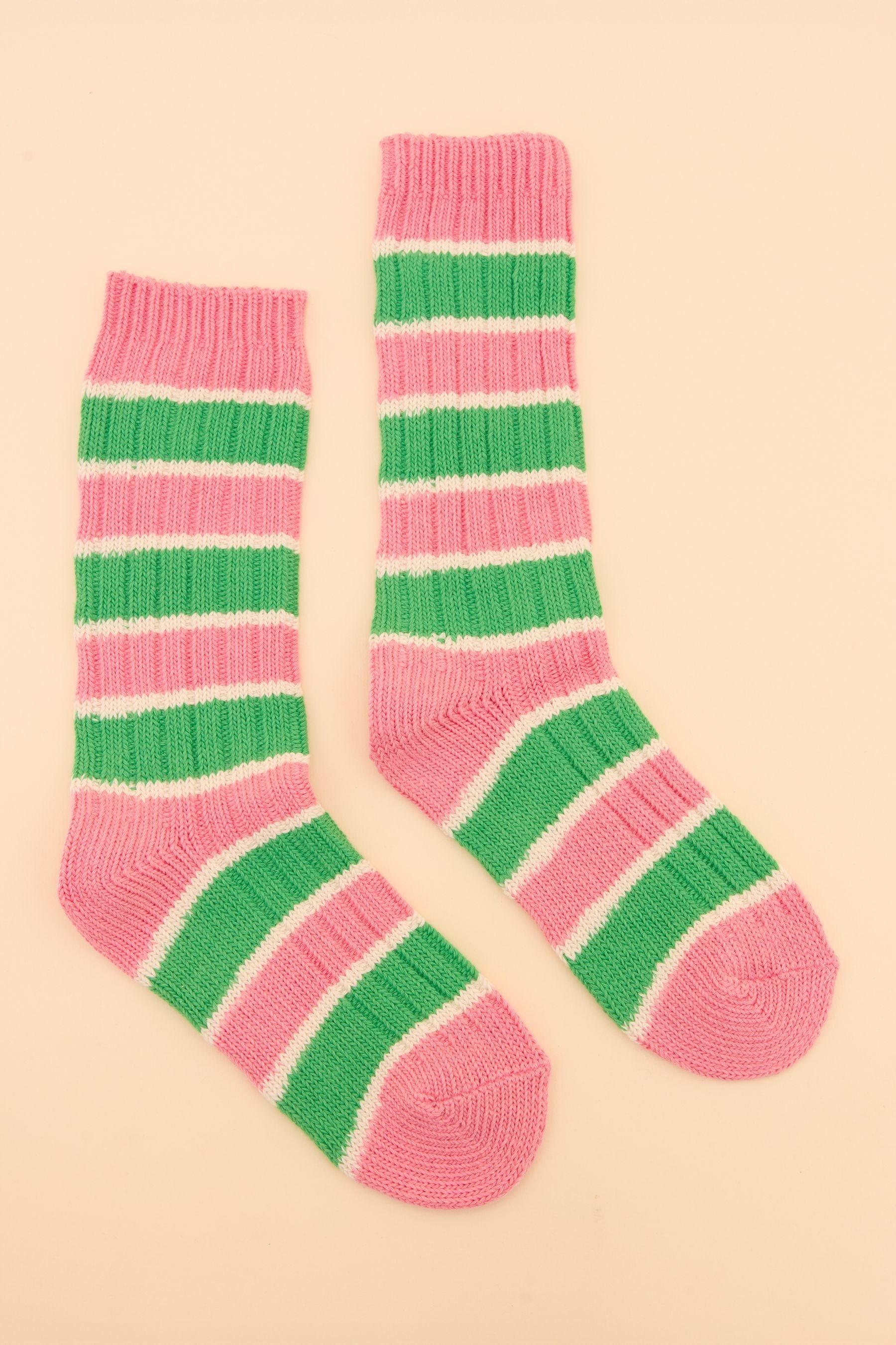 Joules - Kids' Wader Pink Striped Welly Socks