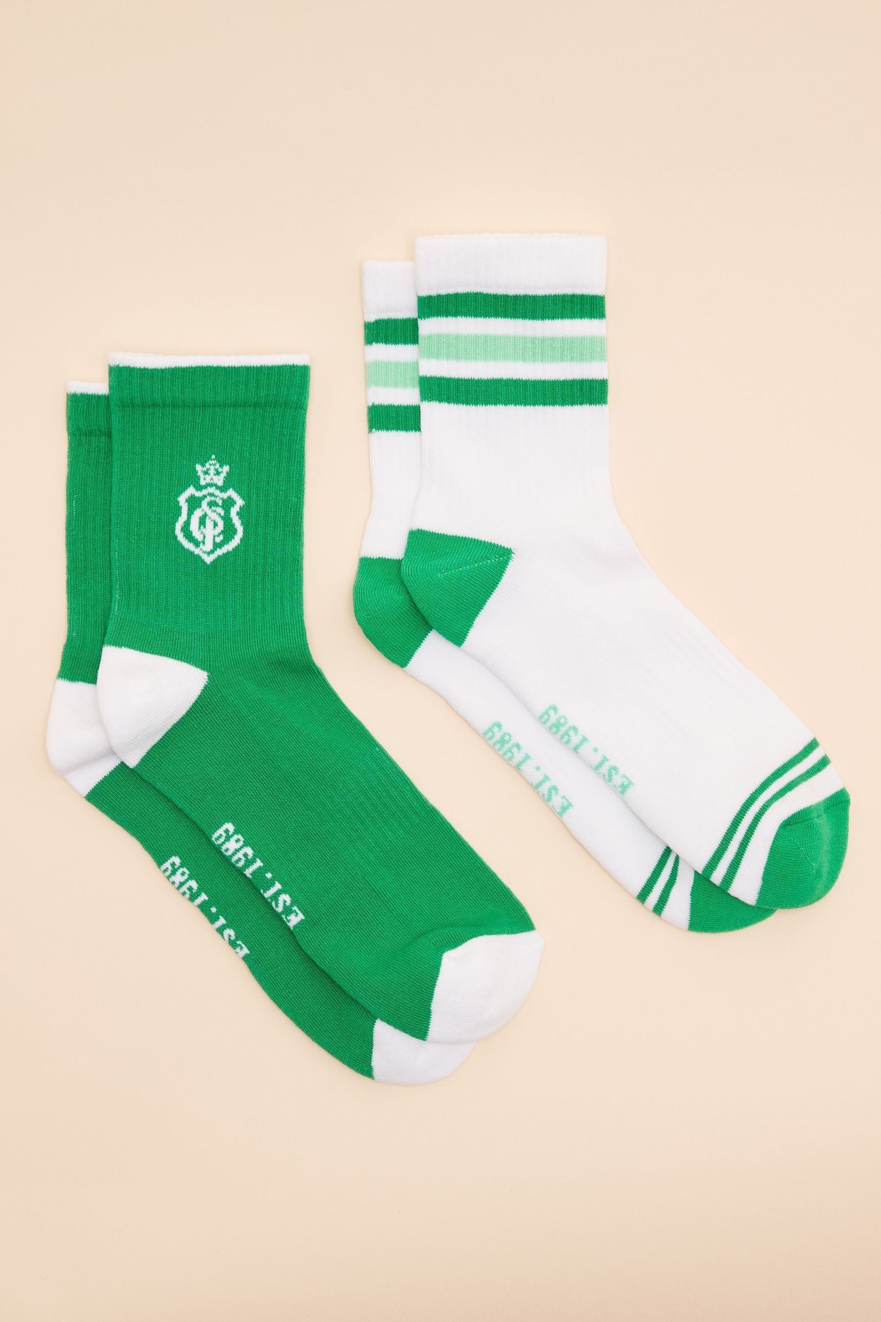 Joules - Men's Volley Green Pack of Two Tennis Socks