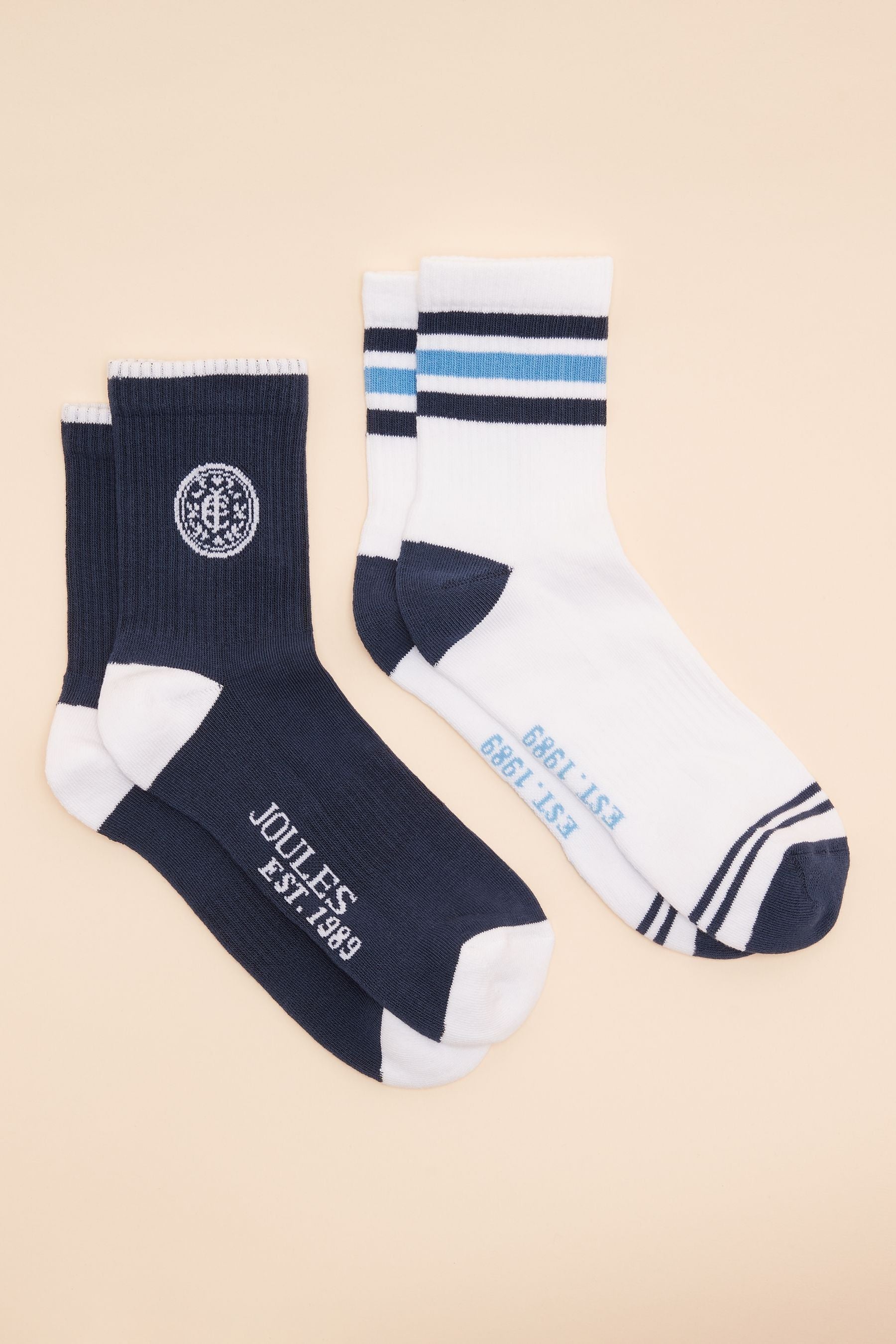 Joules - Men's Volley Navy Pack of Two Tennis Socks