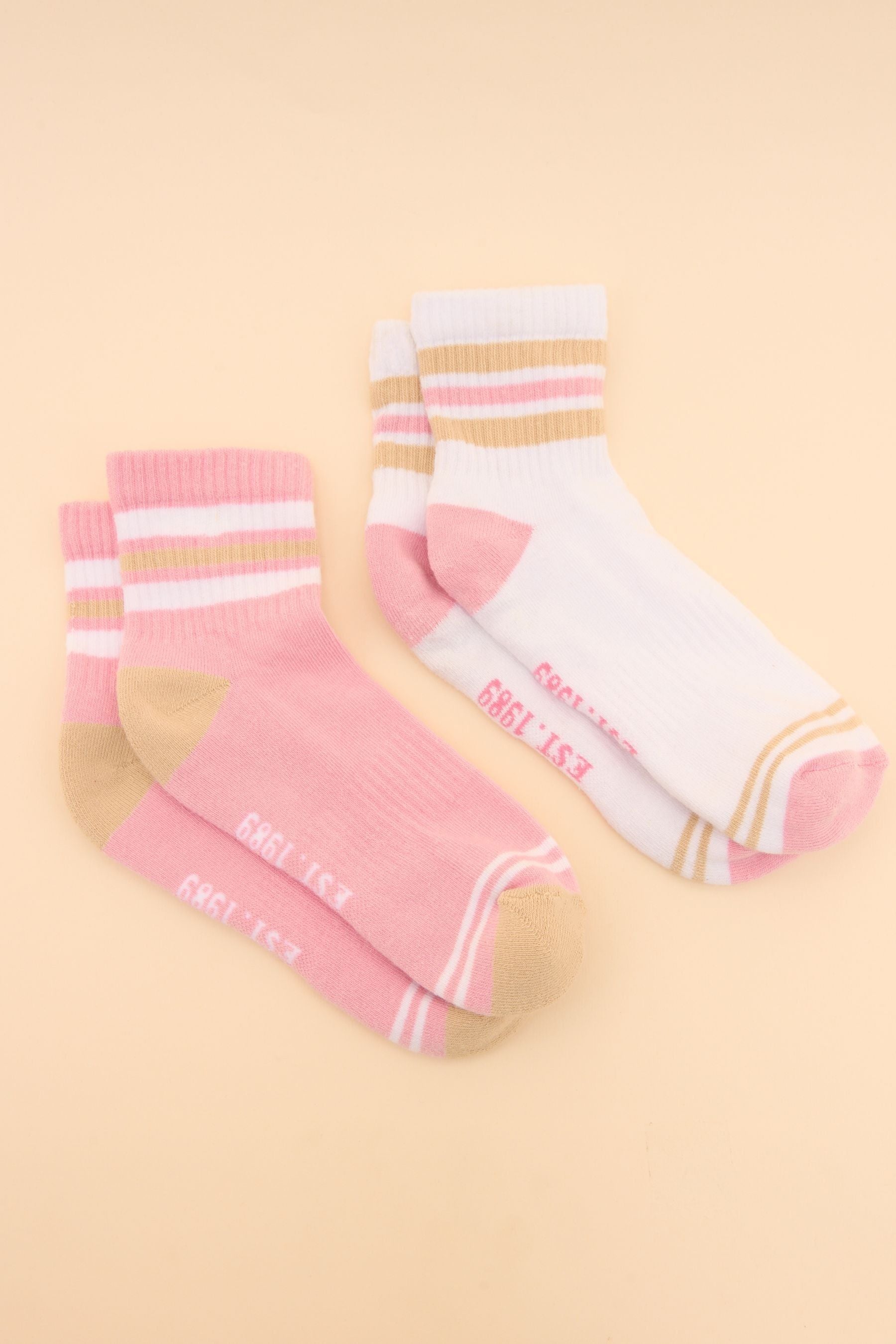 Joules - Women's Volley Pink Pack of Two Tennis Socks