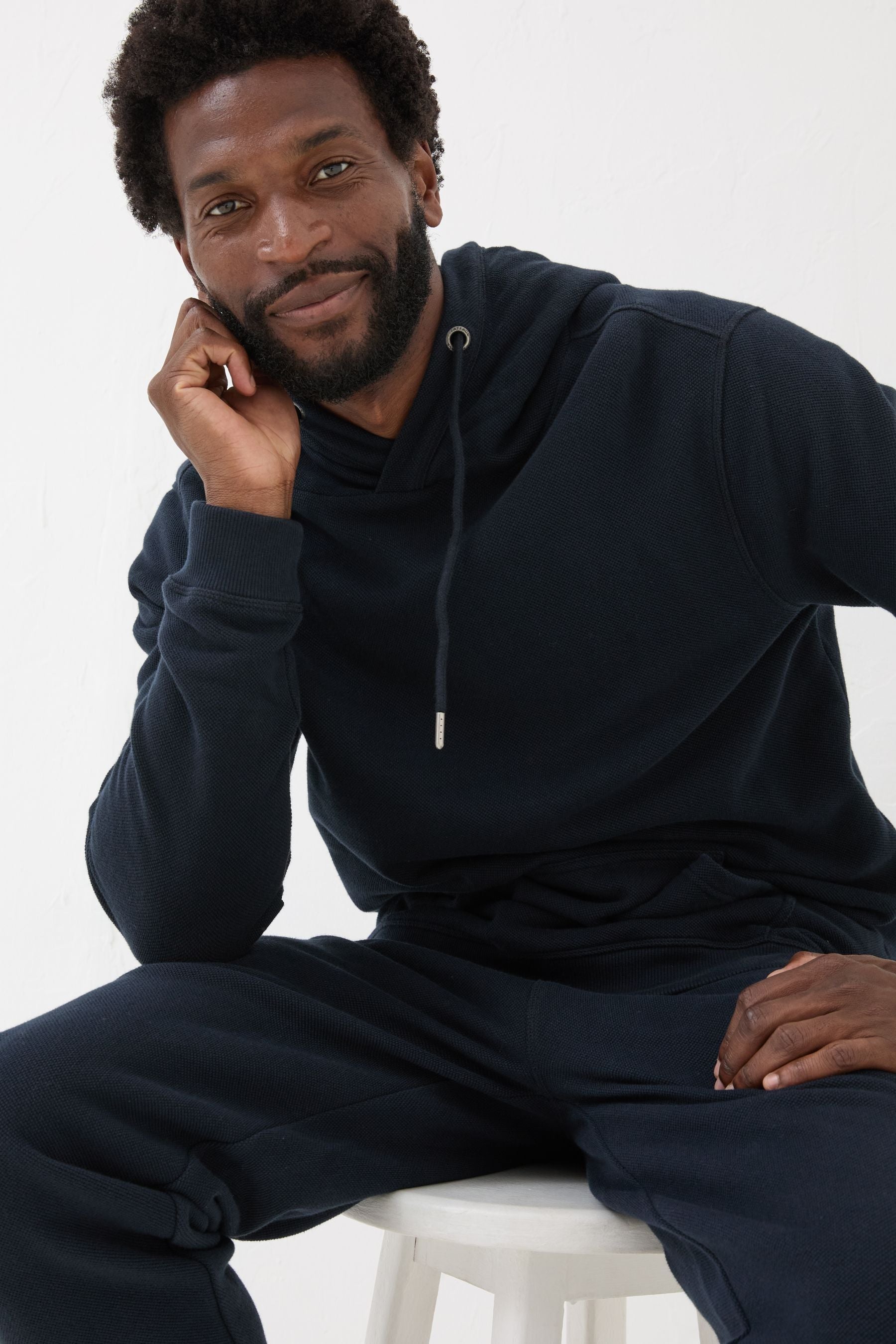 Fat Face - Navy Pique Hoodie