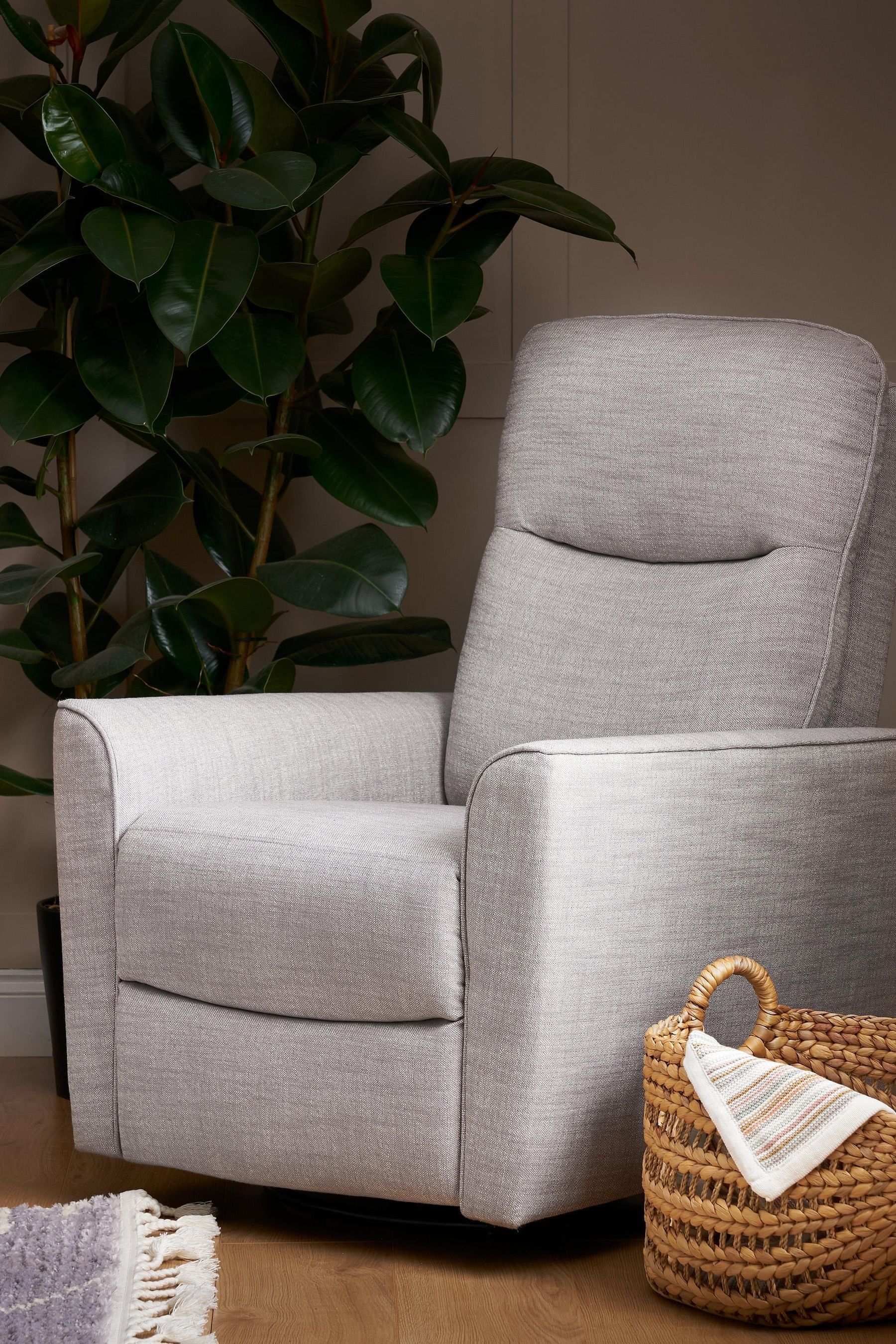 Obaby Grey Madison Swivel Glider Recliner Nursing Chair ONE