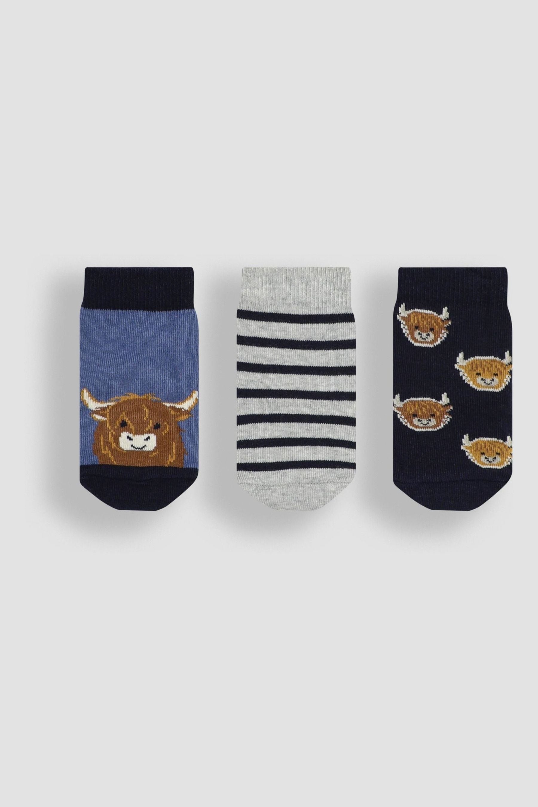 Navy 3-Pack Farmyard Socks 0-6 Mths