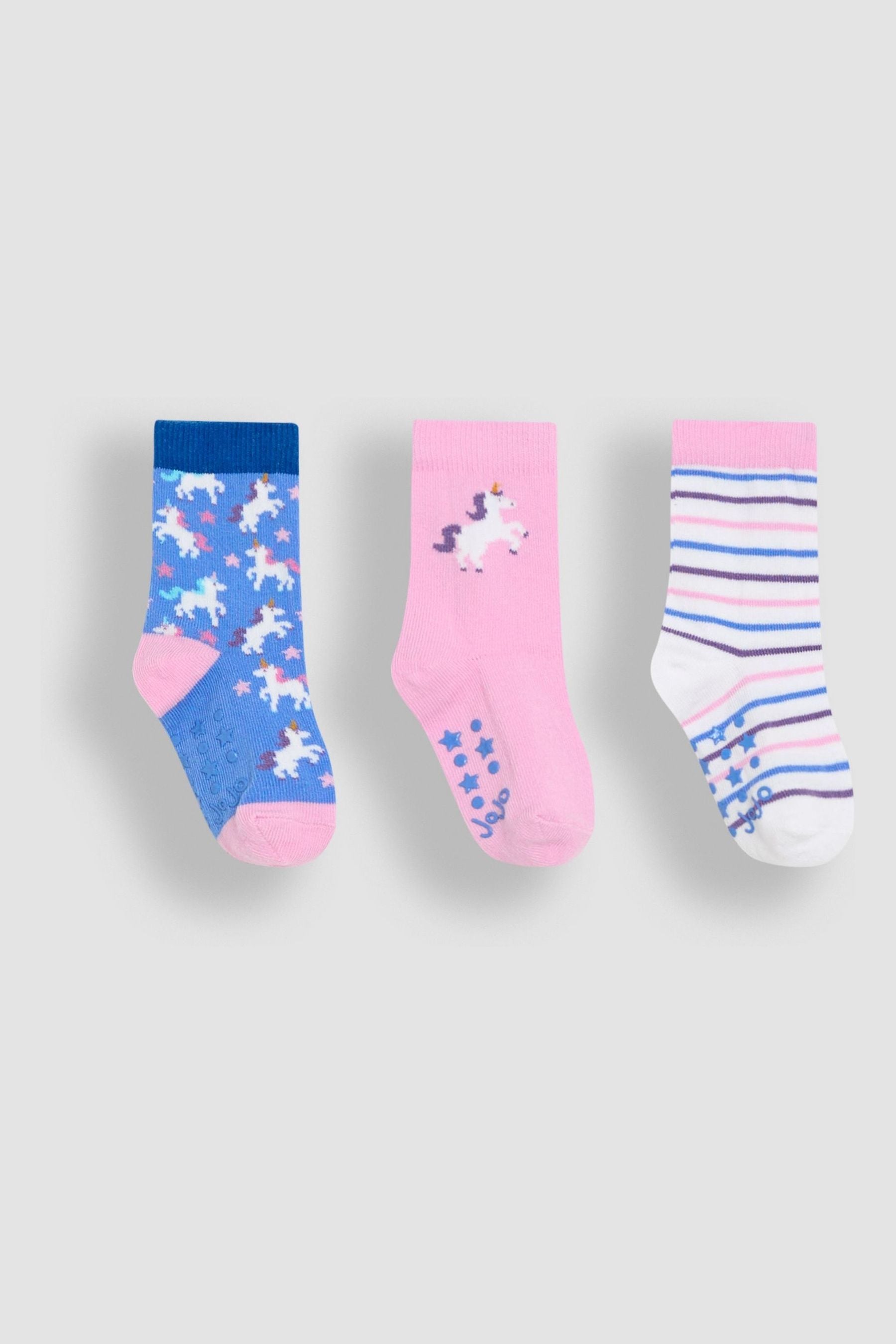 Blue Cotton Socks 3 Pack 6-12 Mths