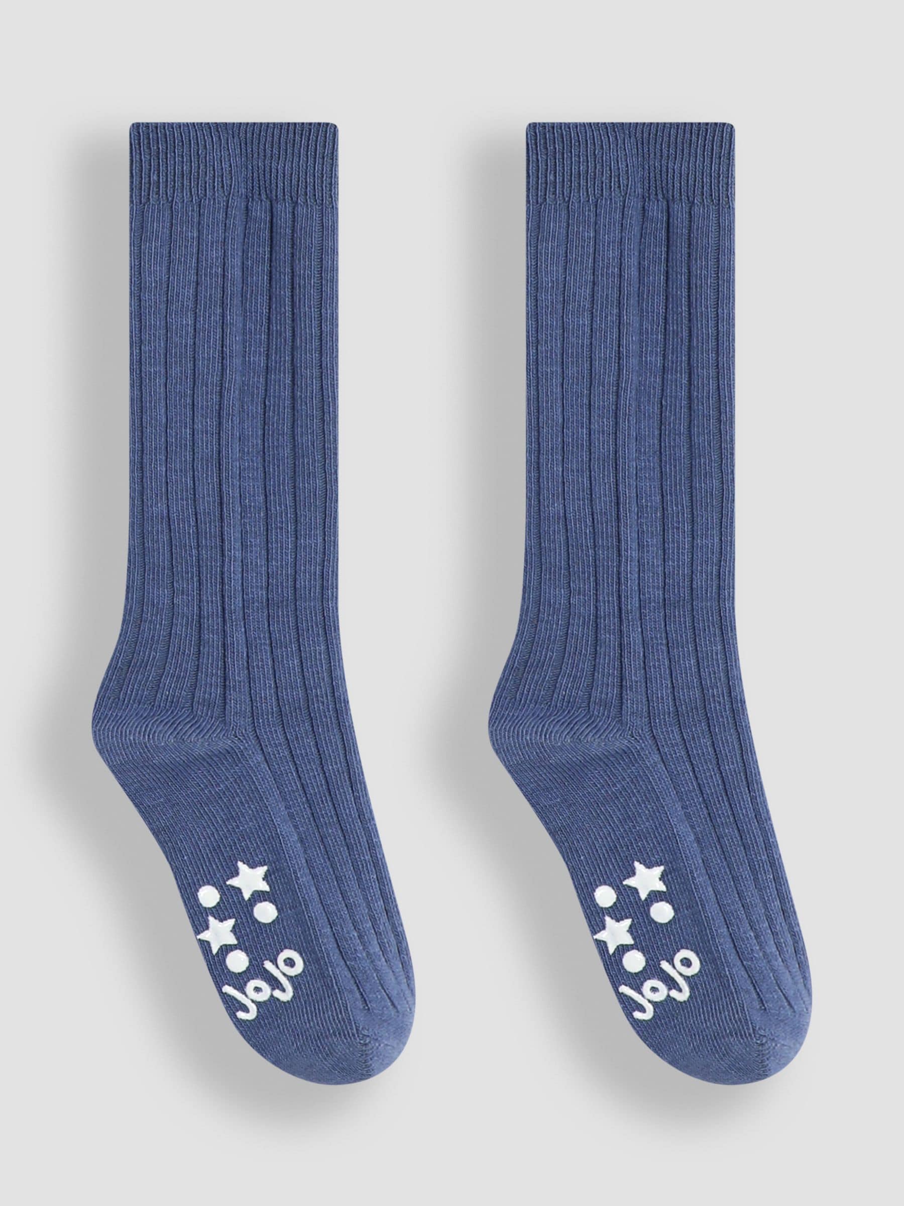 Navy Blue 2-Pack Long Rib Socks 0-6 Mths