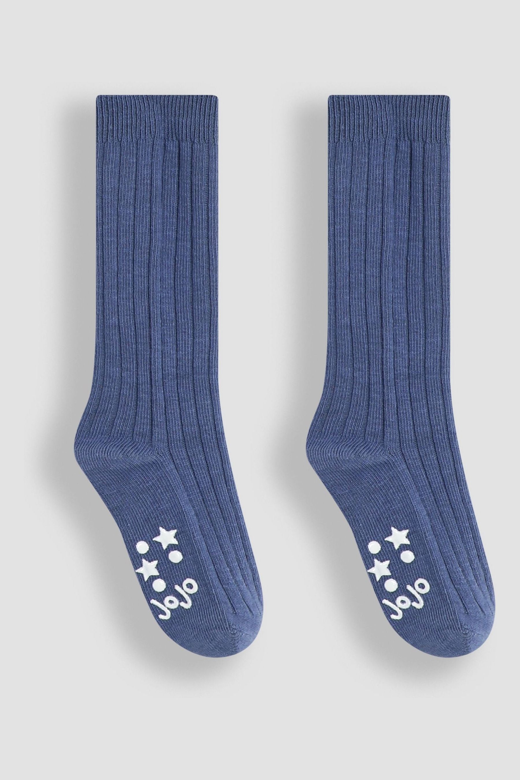 Navy Blue 2-Pack Long Rib Socks 6-12 Mths