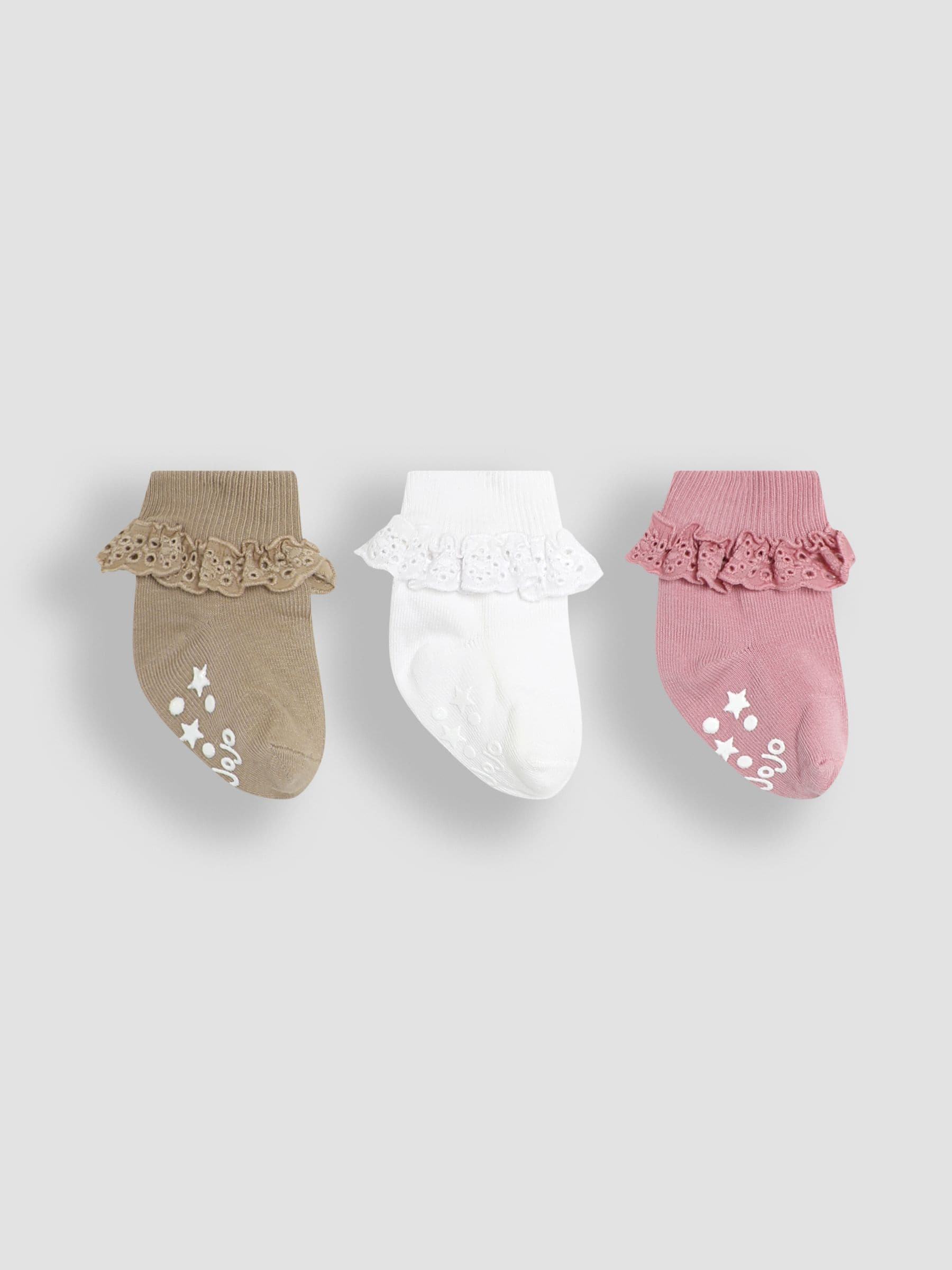 Natural Frill Socks 3 Pack 2-4 Yrs