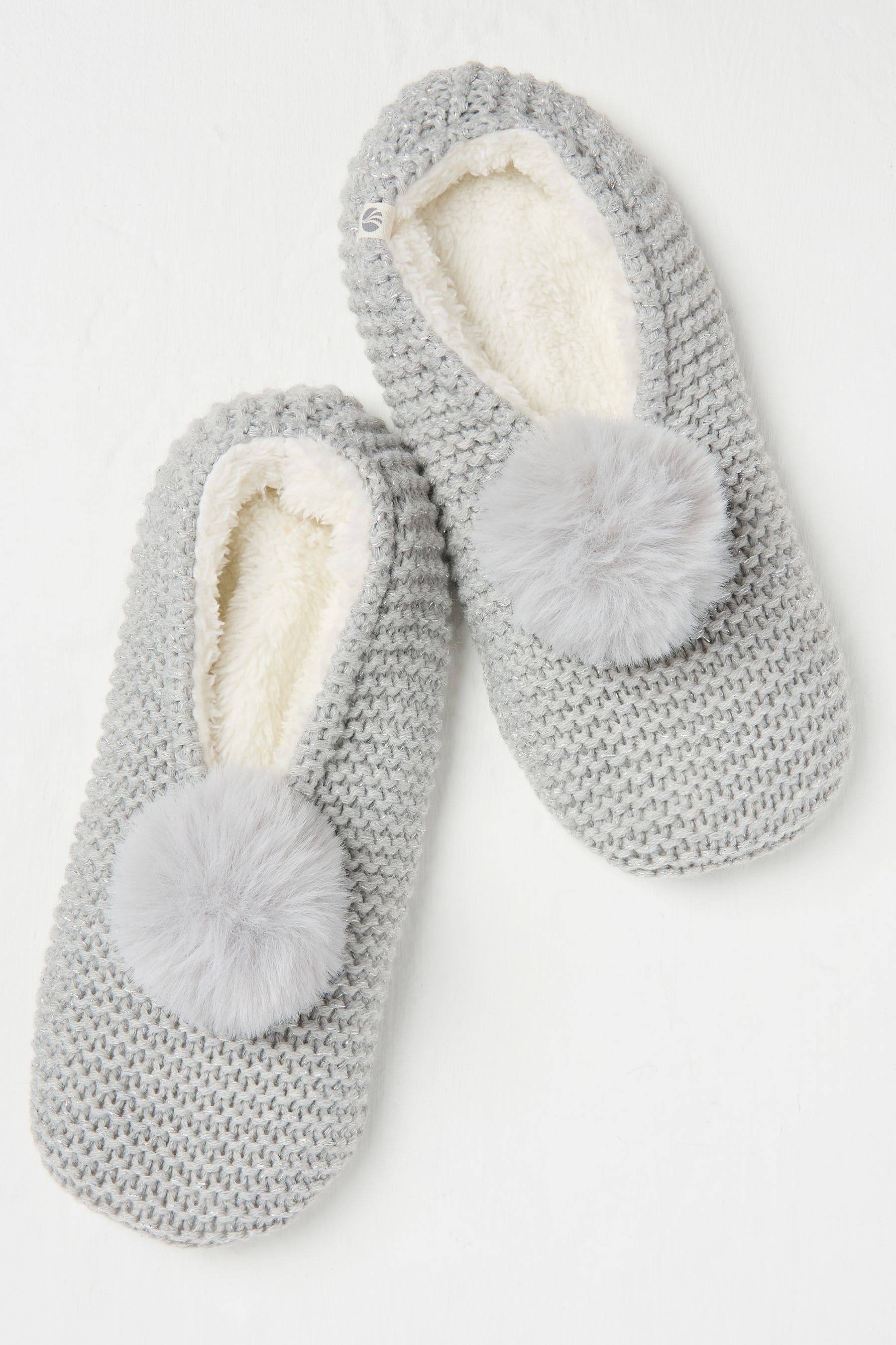 Fat Face - Grey Short Slipper Socks