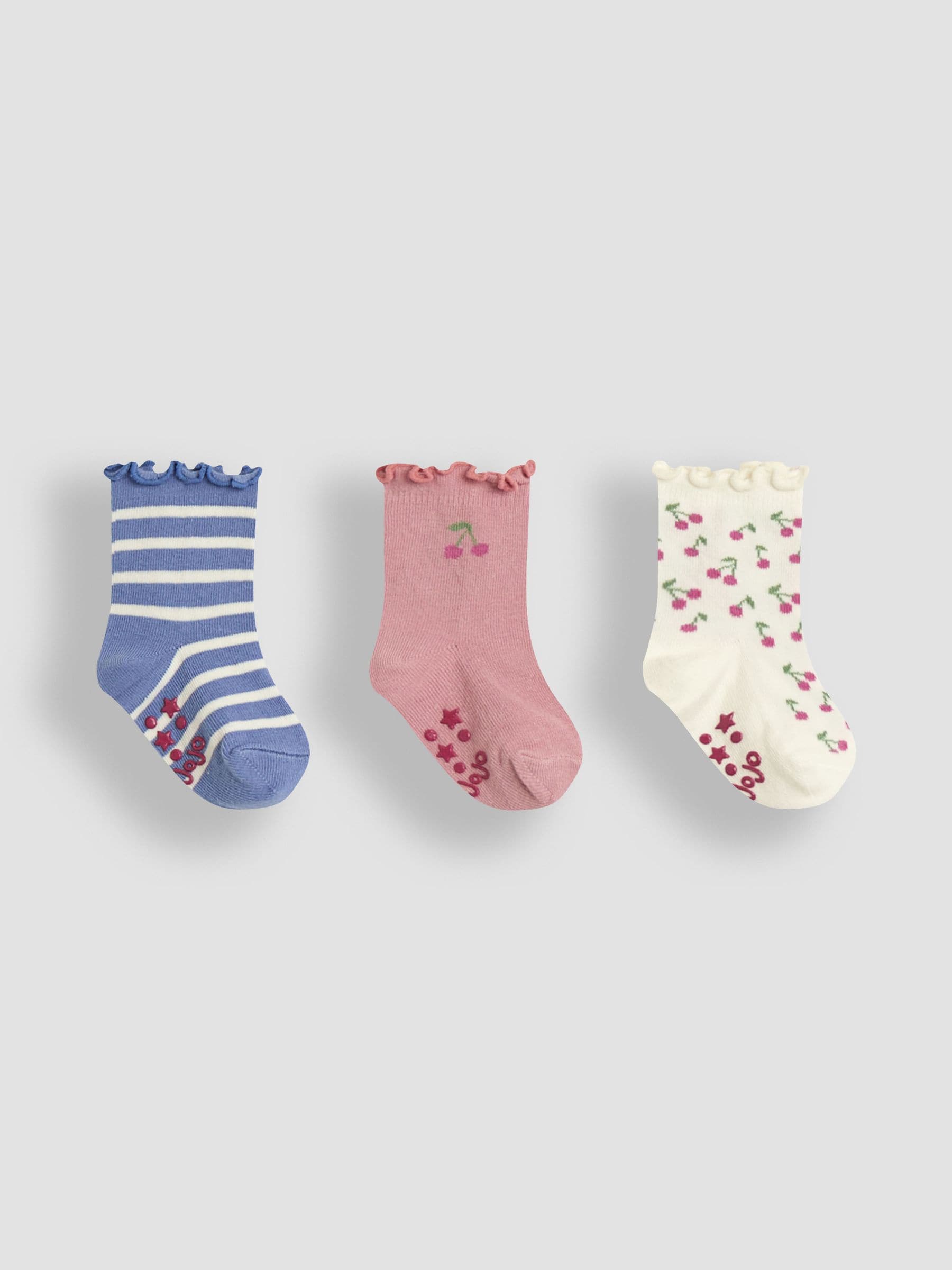 Pink Fruit Socks 3 Pack 2-4 Yrs