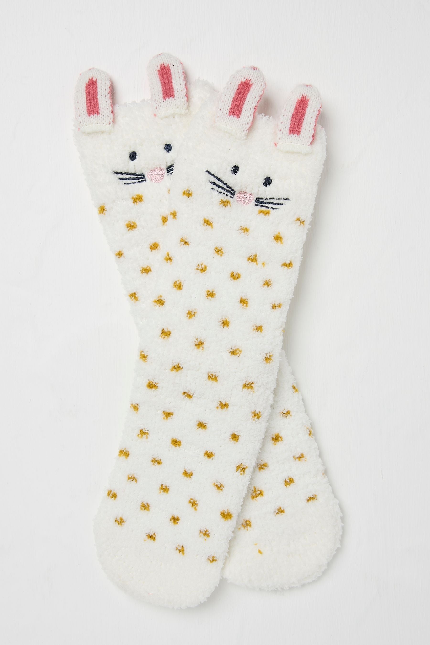 Fat Face - White Rabbit Fluffy Socks