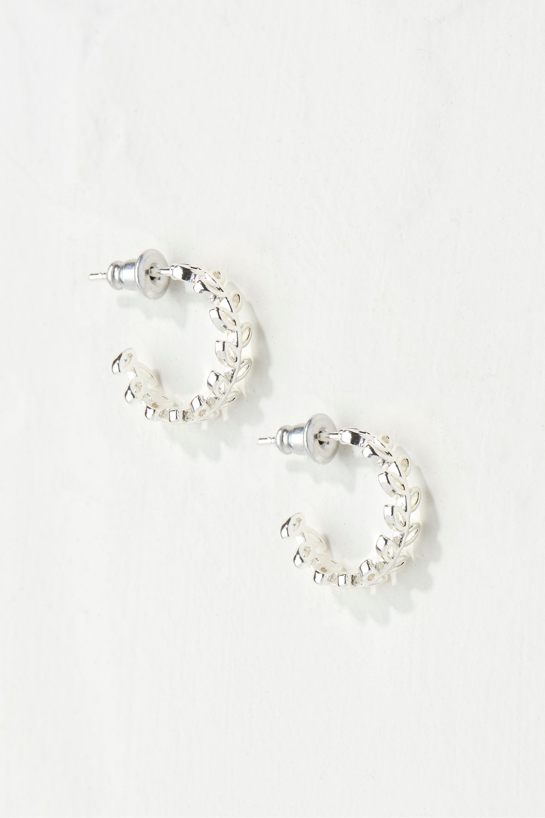 Fat Face - Daisy Silver Tone Tone Hoops Earrings