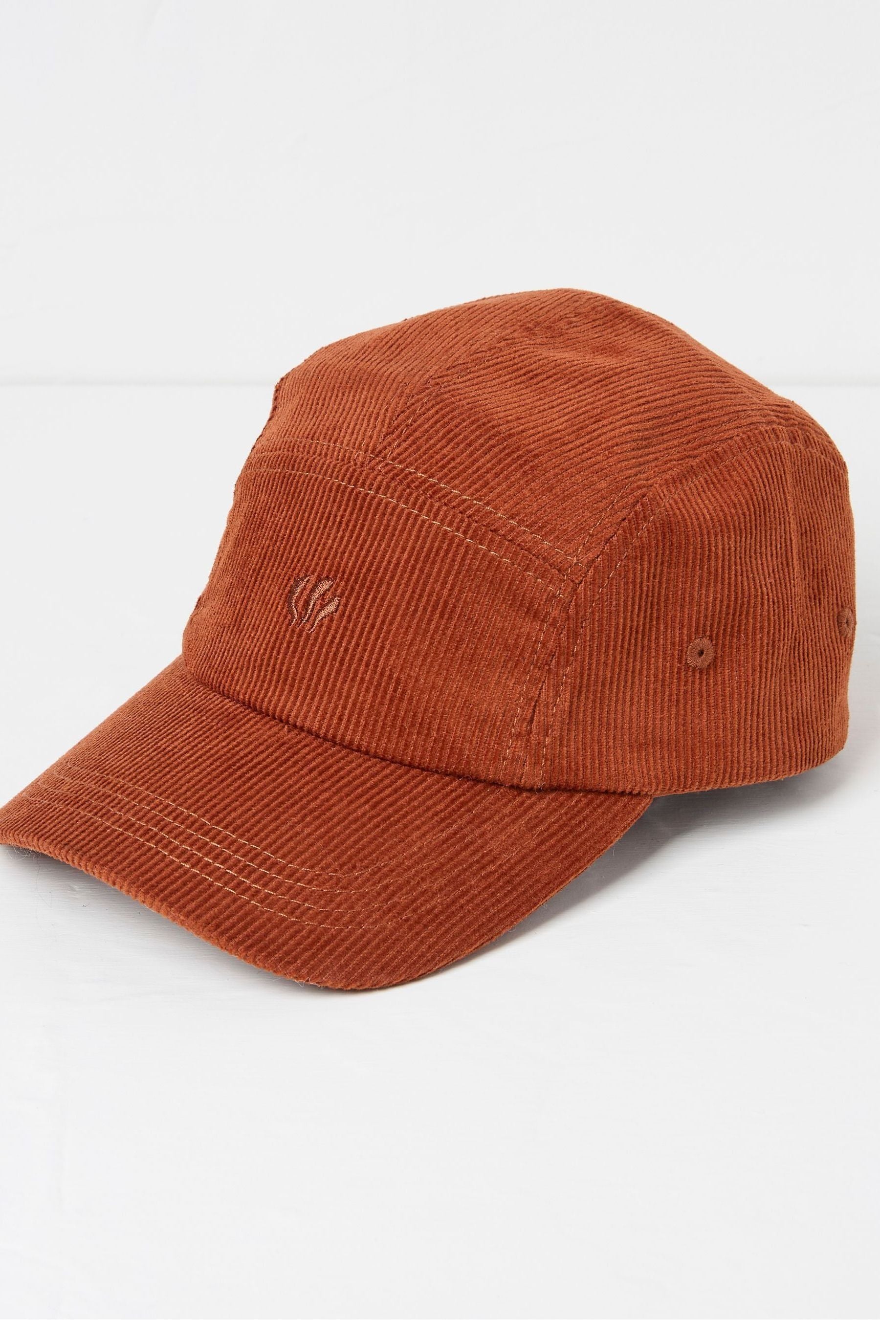 Fat Face - Cord Rust Orange 5 Panel Baseball Cap