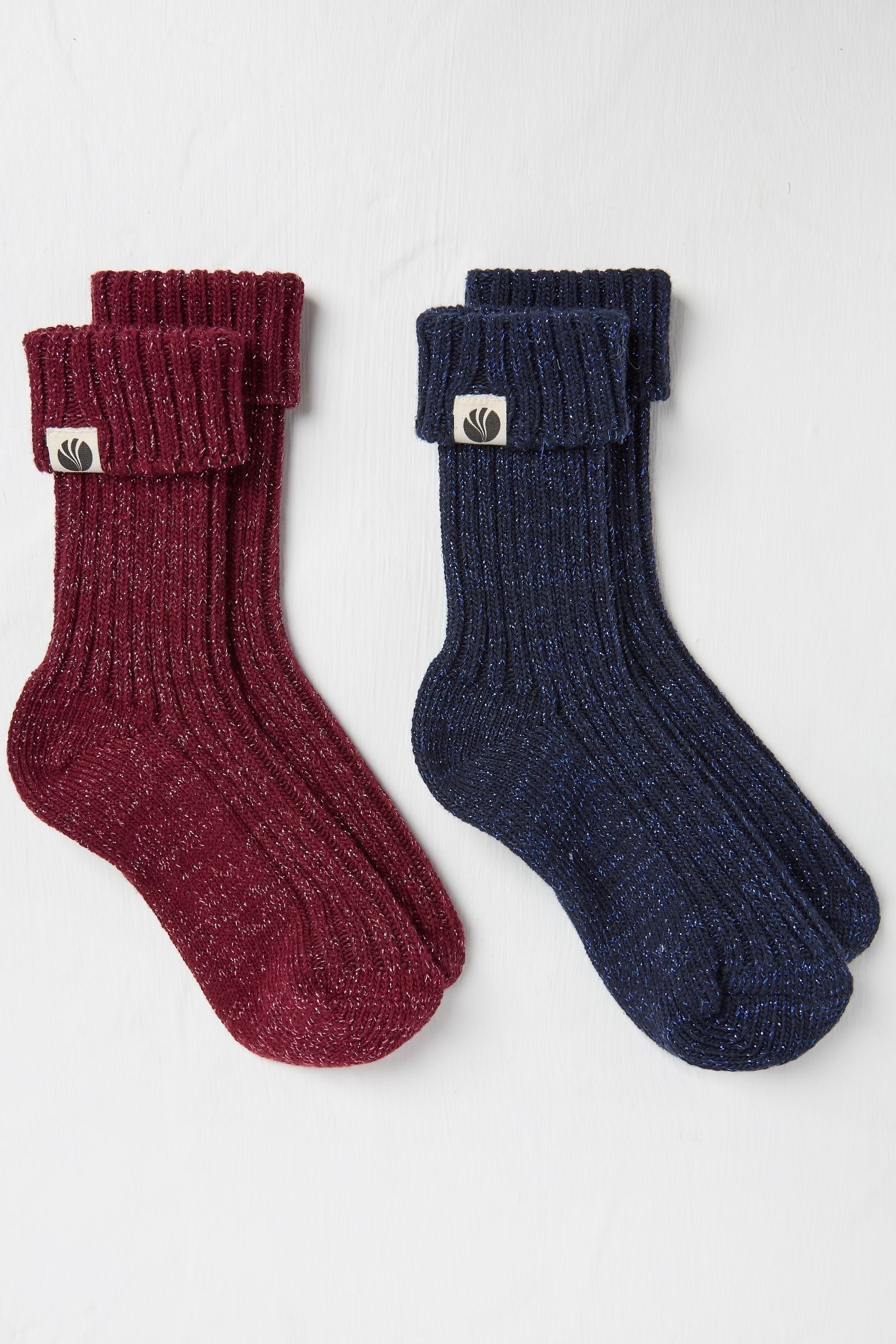 Fat Face - Red Girls Socks 2 Pack