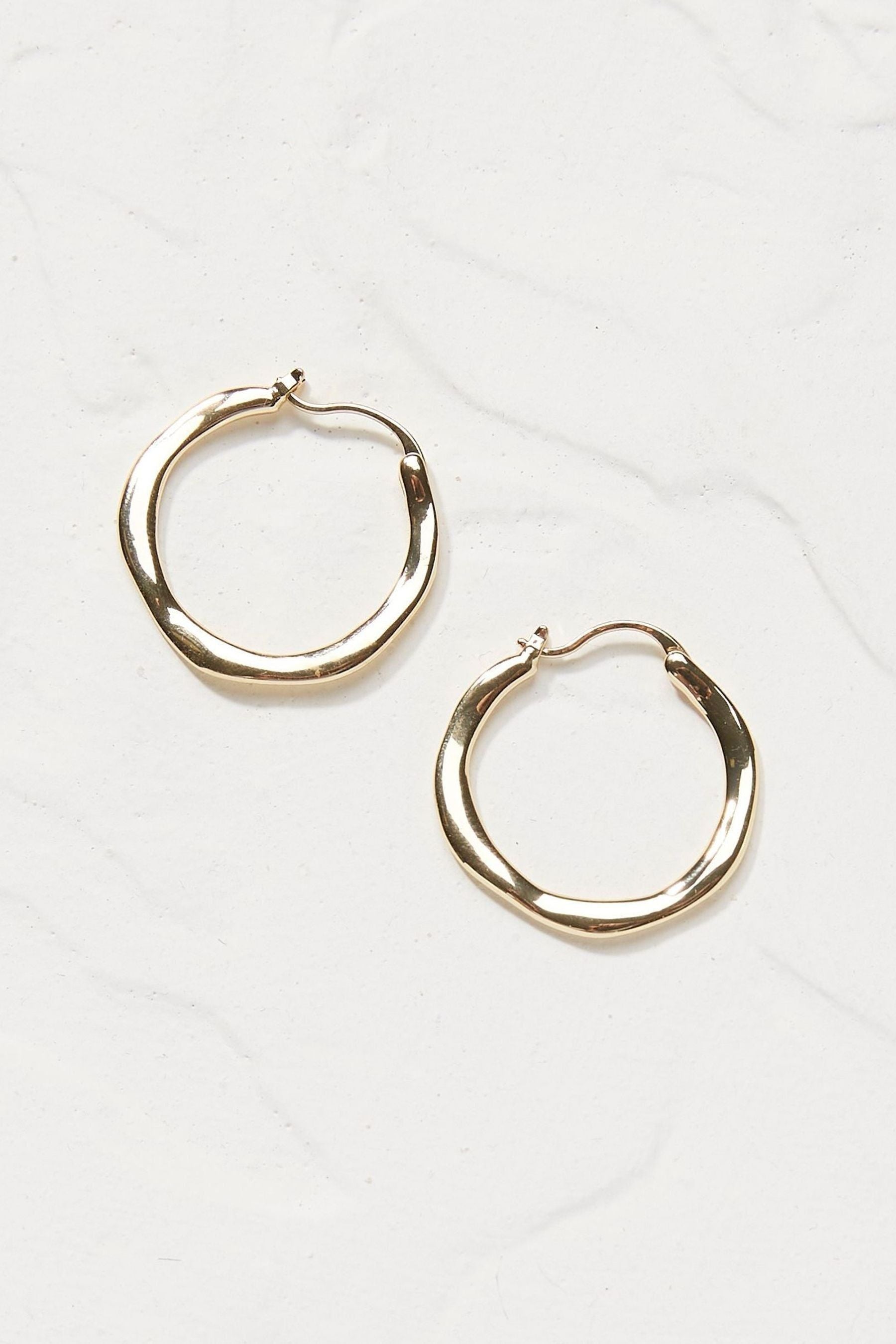 Fat Face - Gold Hammered Hoops