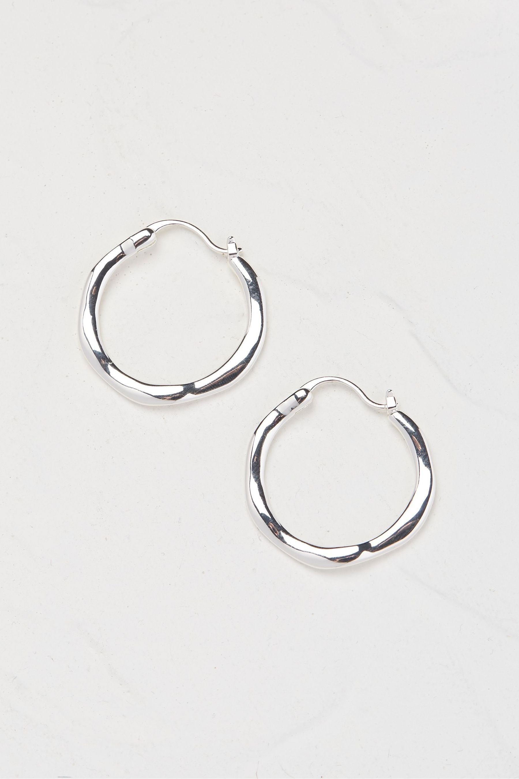 Fat Face - Silver Hammered Hoops