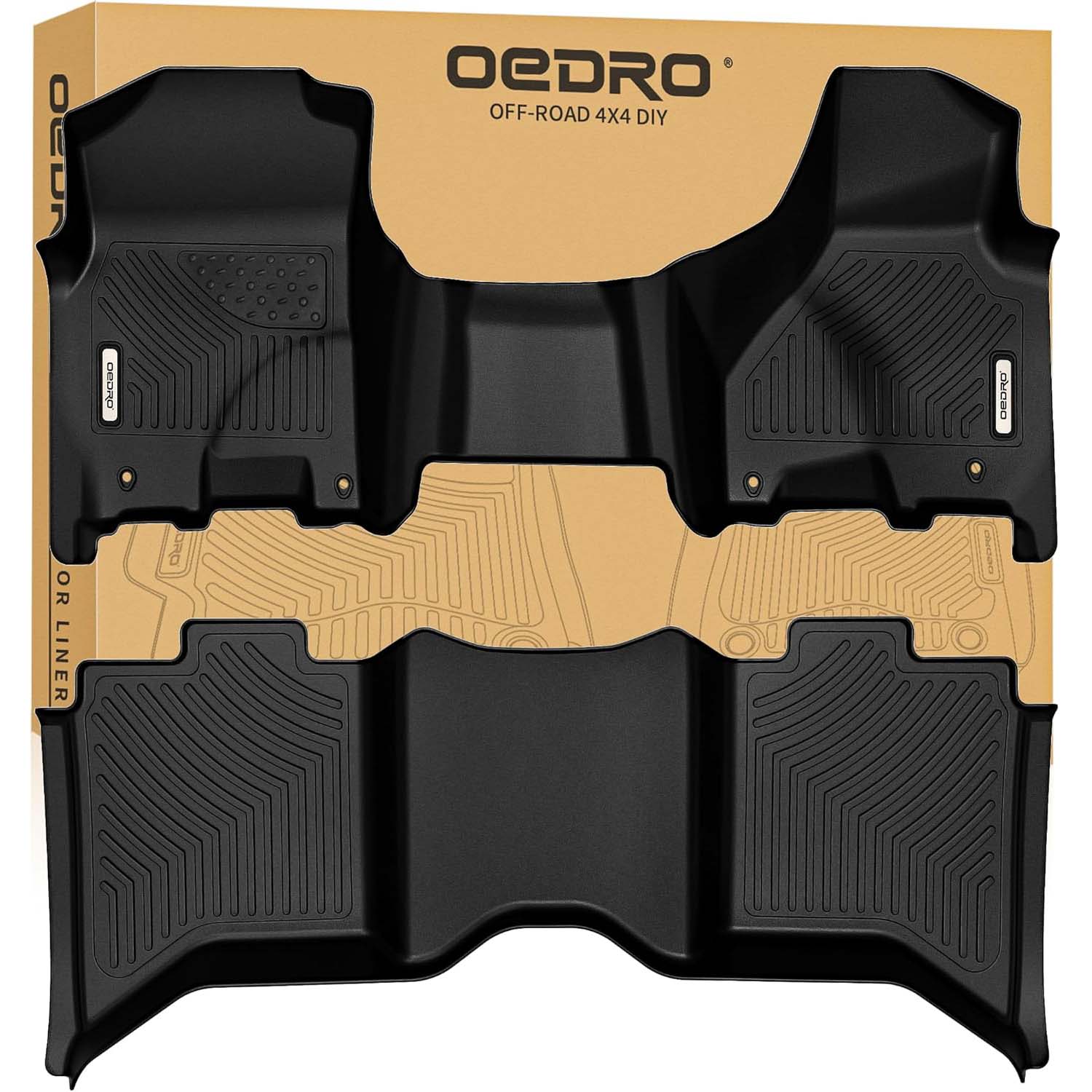 OEDRO Floor Mats for 2013-2018 Dodge Ram 1500-2500-3500 Crew Cab, 2019-2024 Ram 1500 Classic Crew Cab