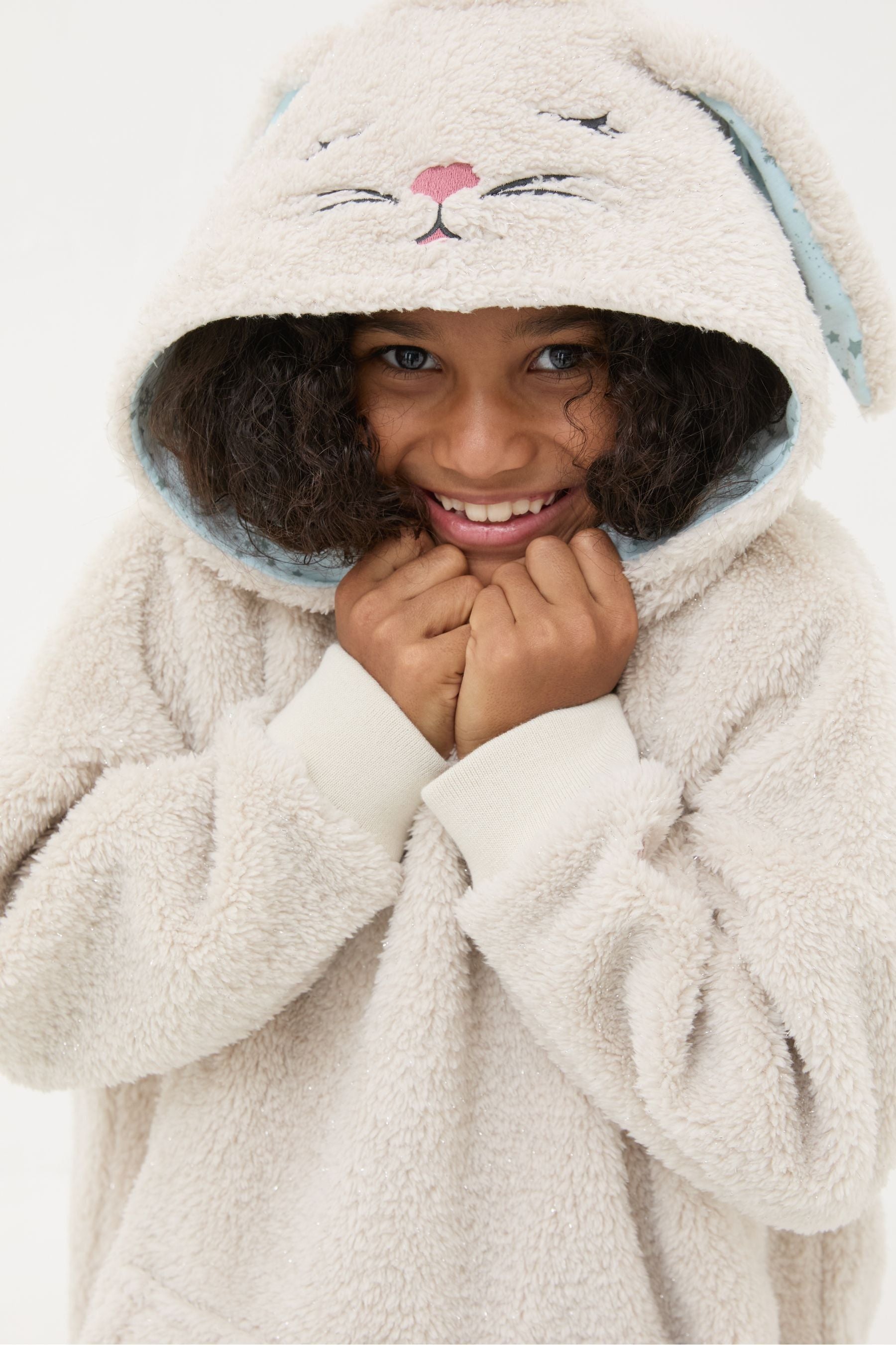 Fat Face - Natural Oversized Rabbit Fleece Hoodie