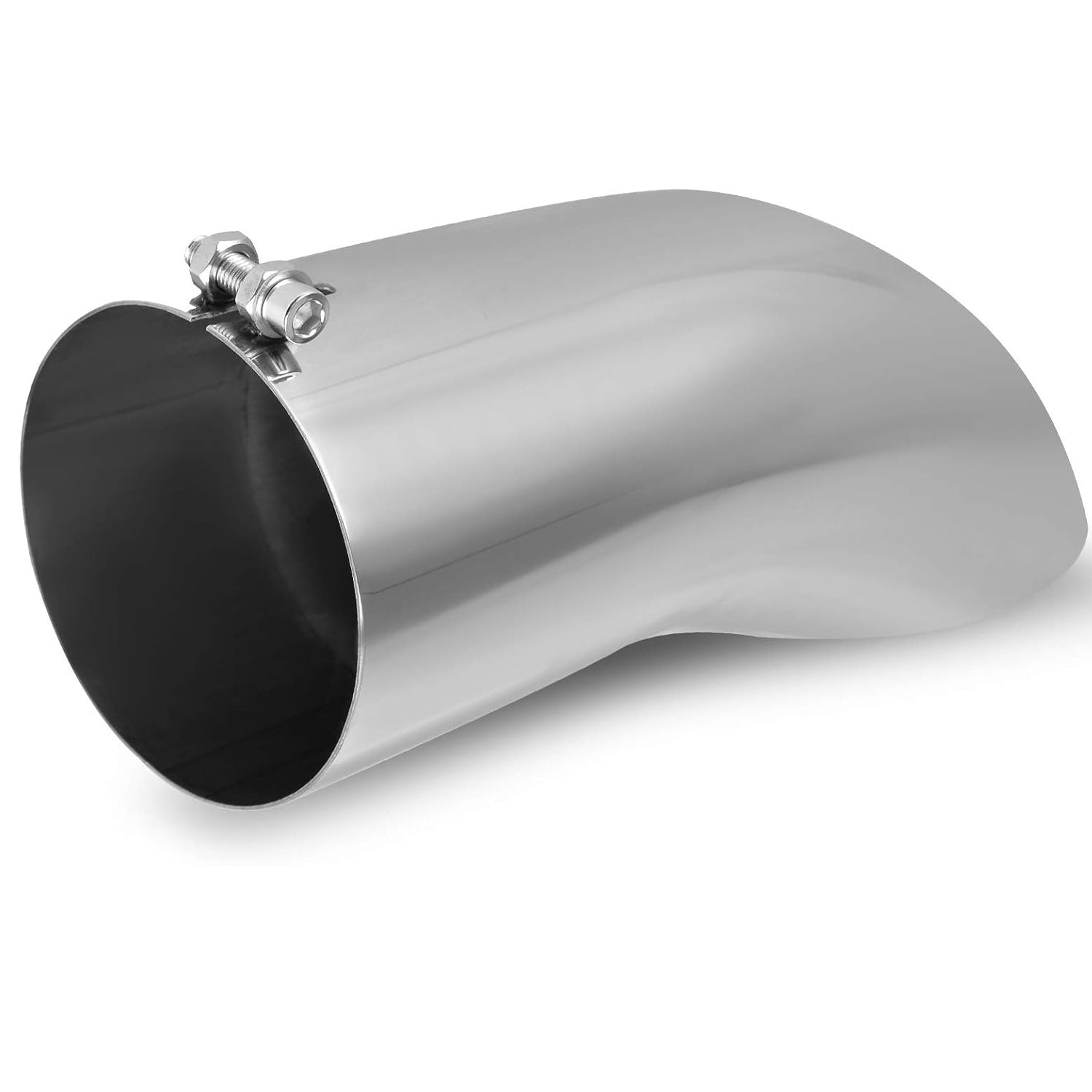 YITAMOTOR 5 Inch Inlet Exhaust Tip, 5" Inlet 5" Outlet 15" Overall Length Stainless Steel Exhaust Tips Chrome Polished Tailpipe
