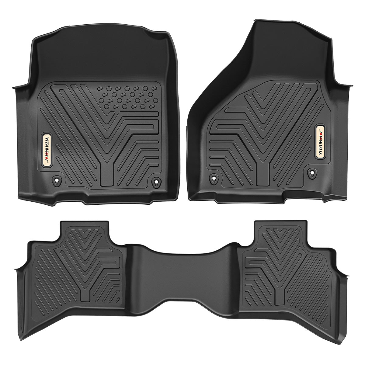 YITAMOTOR® Floor Mats Floor Liners for 2012-2018 Dodge Ram 1500 Quad Cab Only, 1st & 2nd Row All Weather Protection